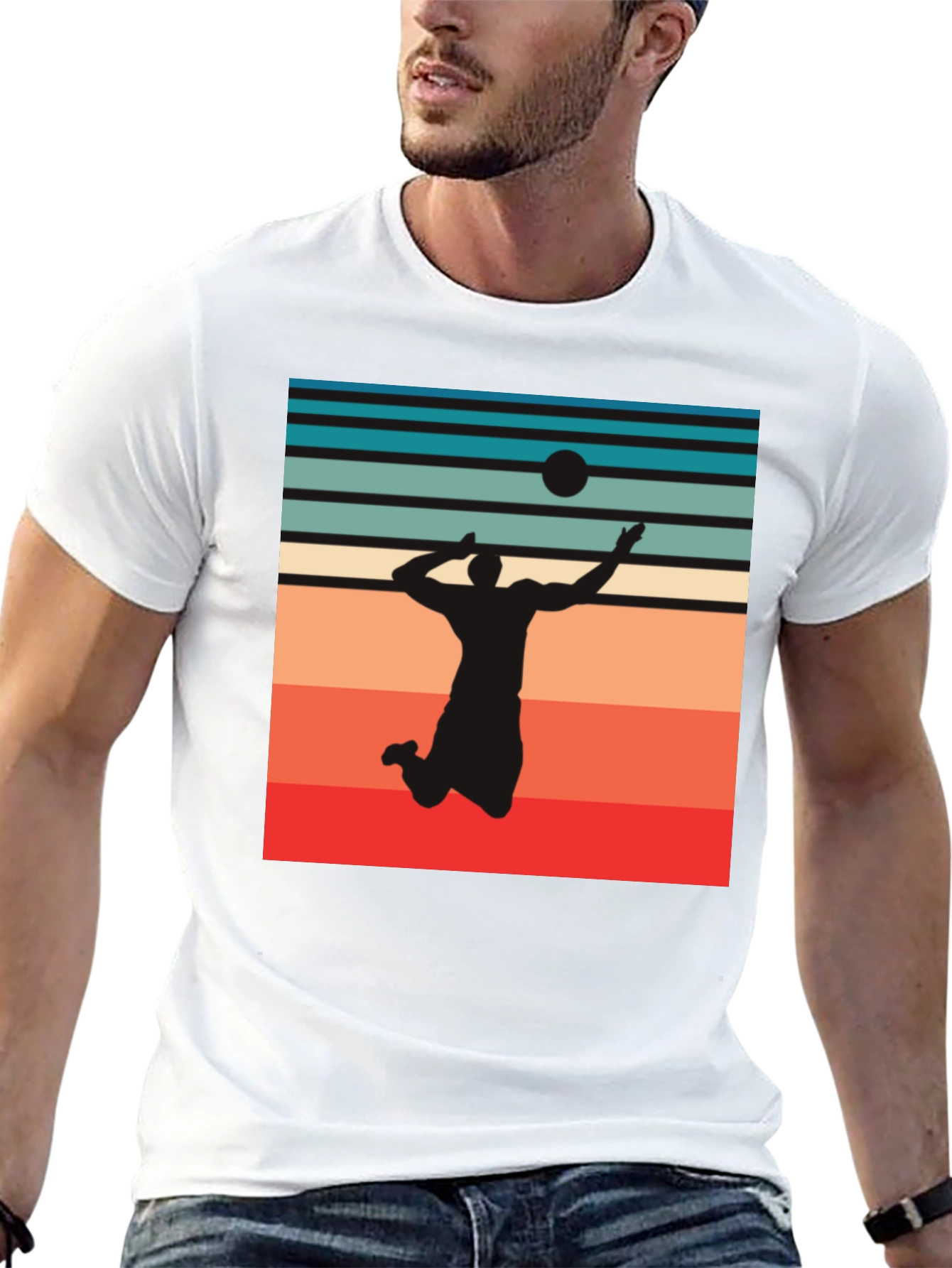 Volleyball Sunset Graphic T-Shirt