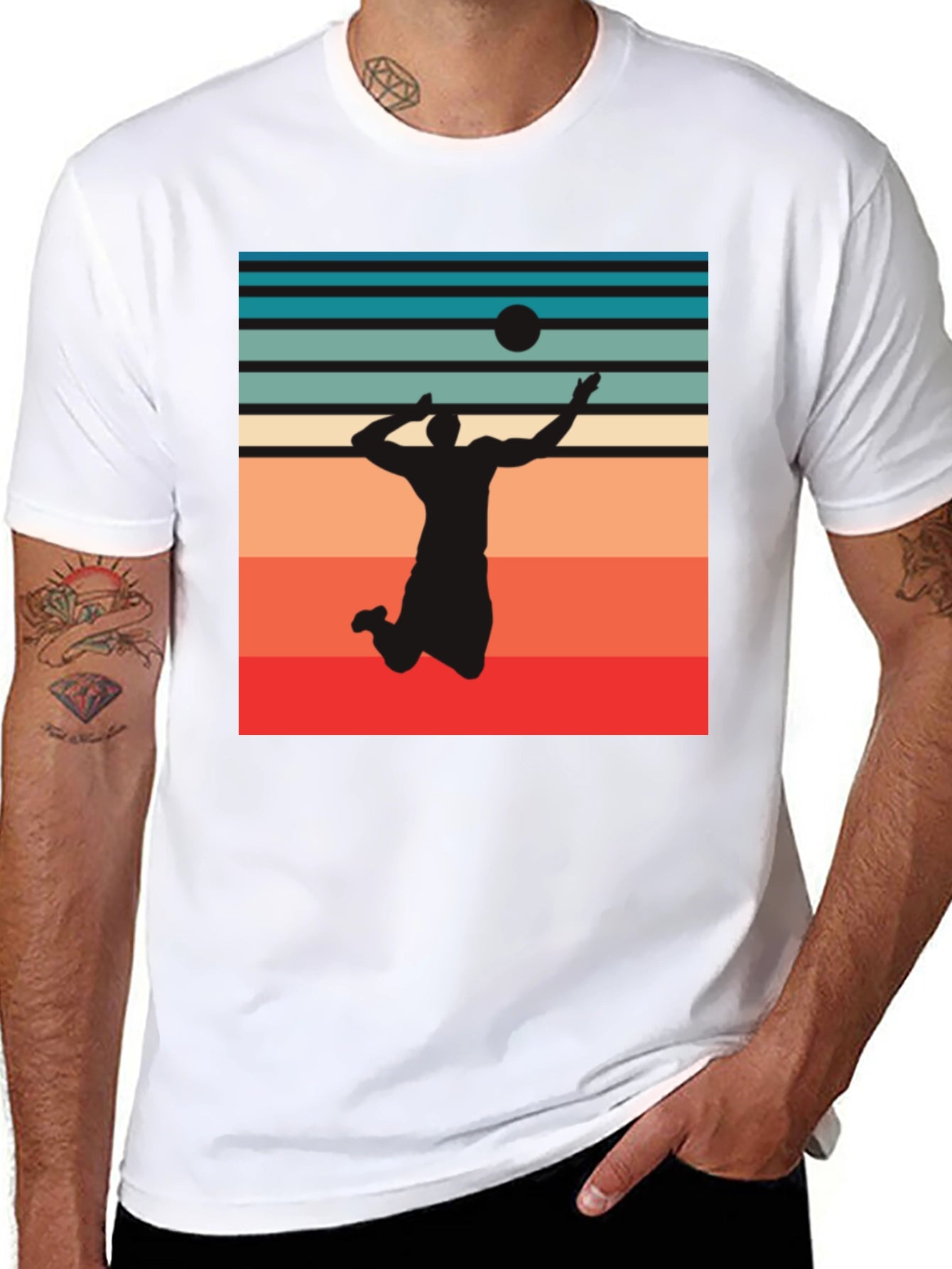 Volleyball Sunset Graphic T-Shirt