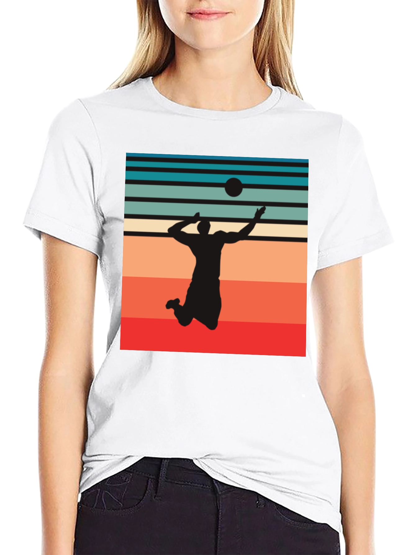 Volleyball Sunset Graphic T-Shirt