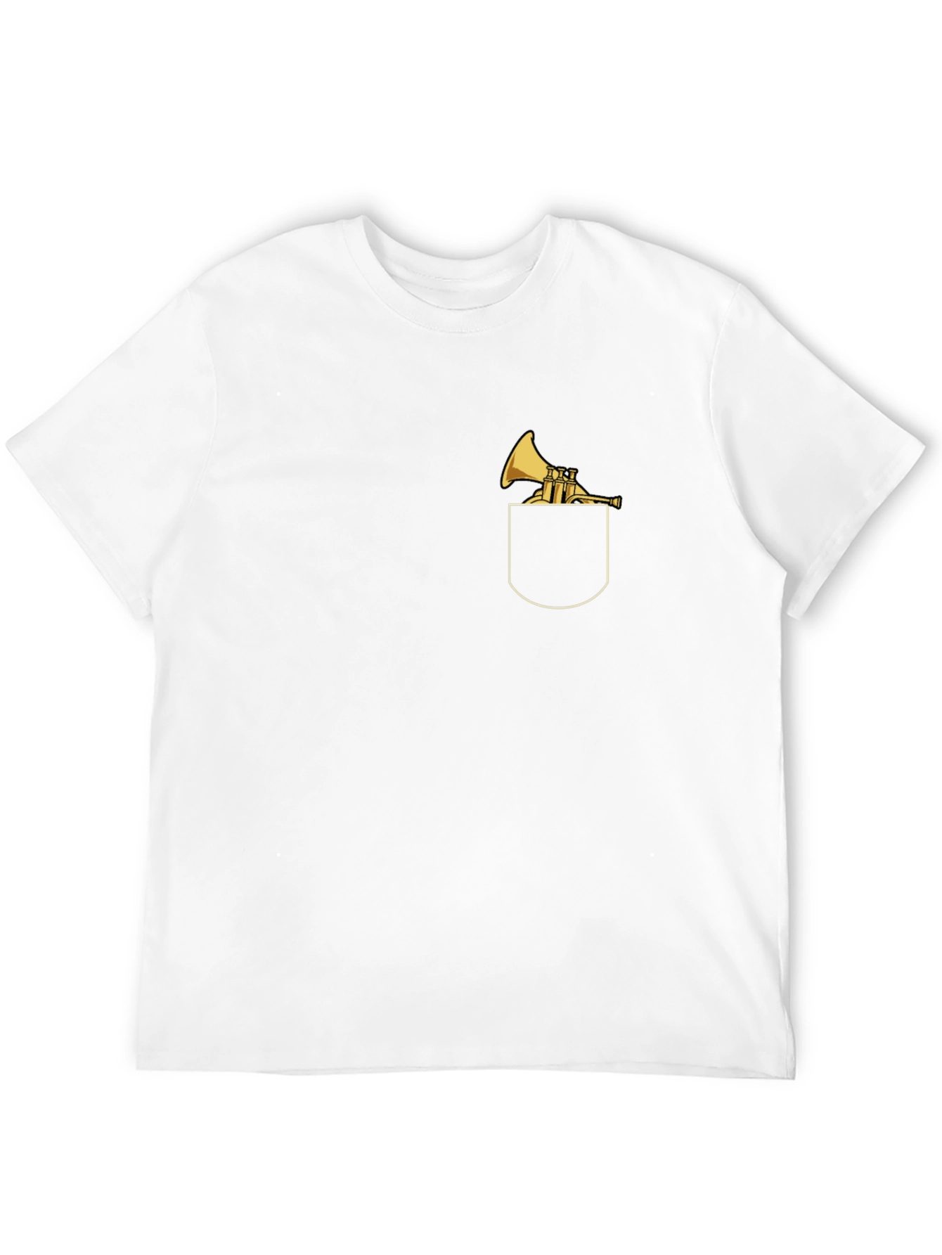 Pocket Trumpet Graphic Tee - Black Cotton Blend