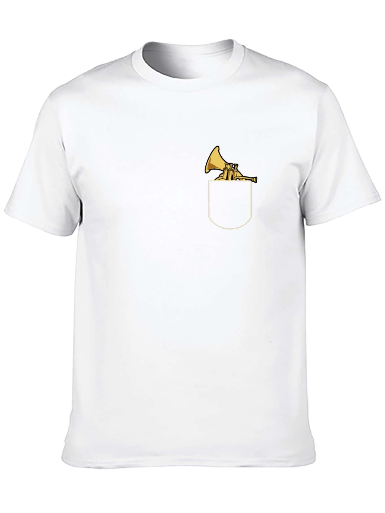 Pocket Trumpet Graphic Tee - Black Cotton Blend