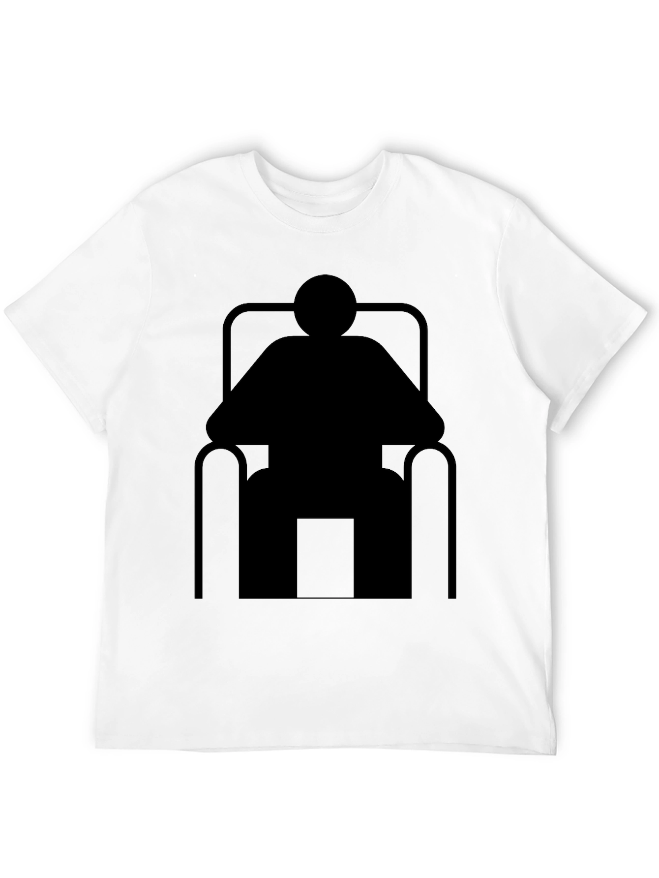 Relaxed Man in Chair Black Graphic T-Shirt