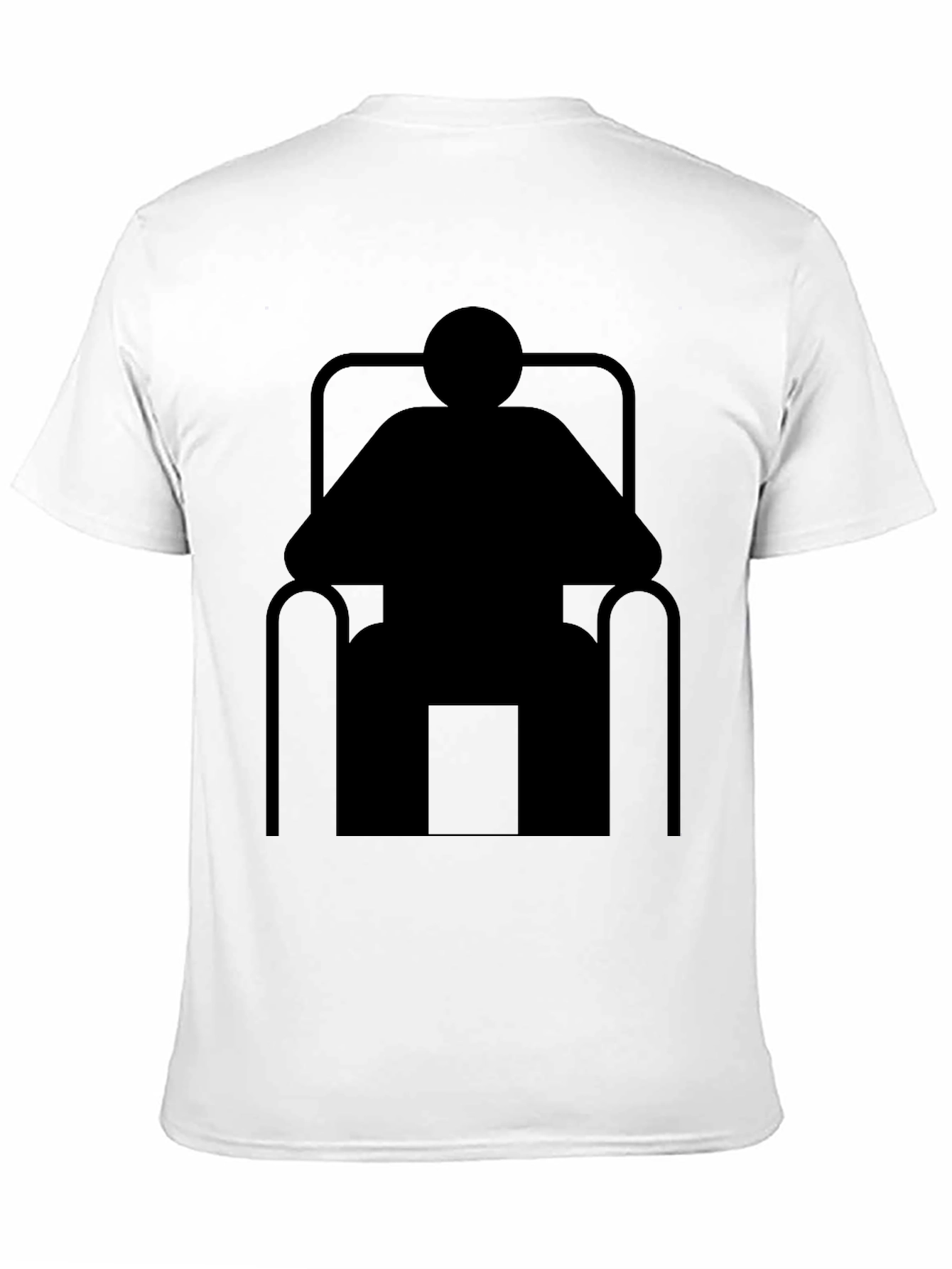 Relaxed Man in Chair Black Graphic T-Shirt