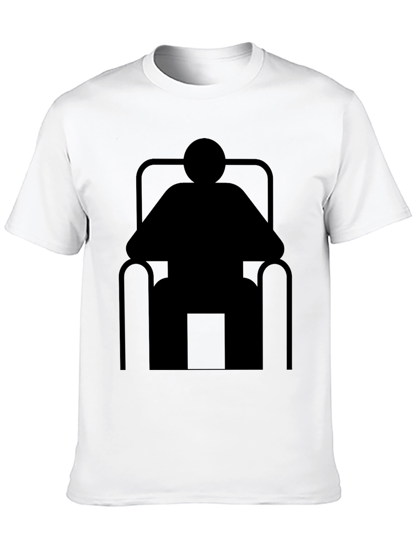 Relaxed Man in Chair Black Graphic T-Shirt