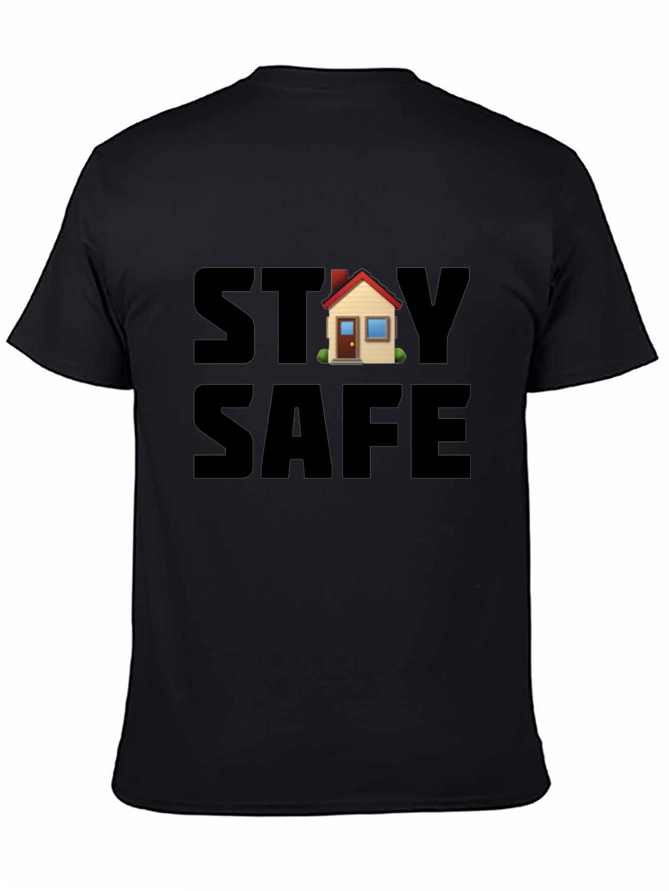 Stay Safe House Graphic Black T-Shirt