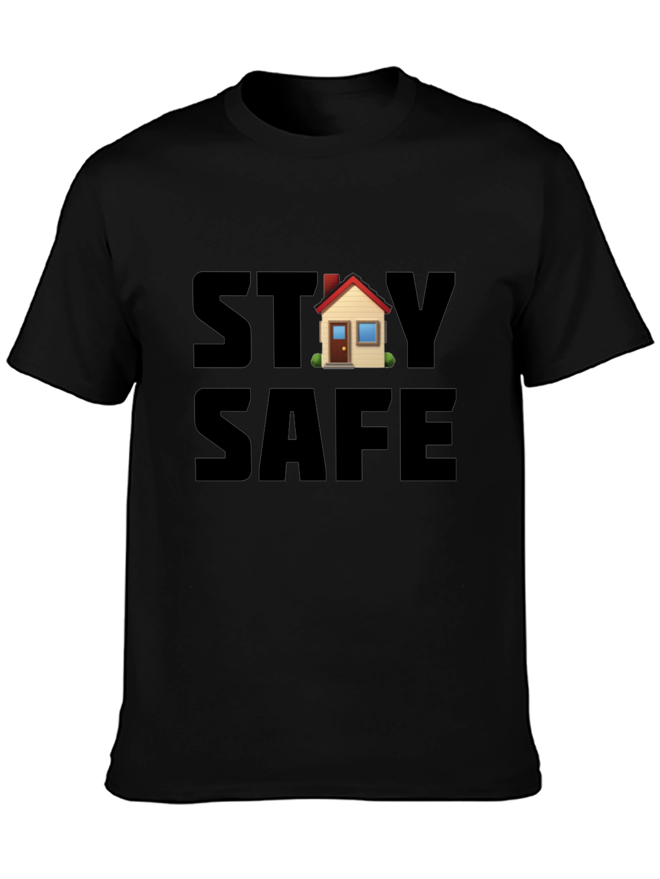 Stay Safe House Graphic Black T-Shirt