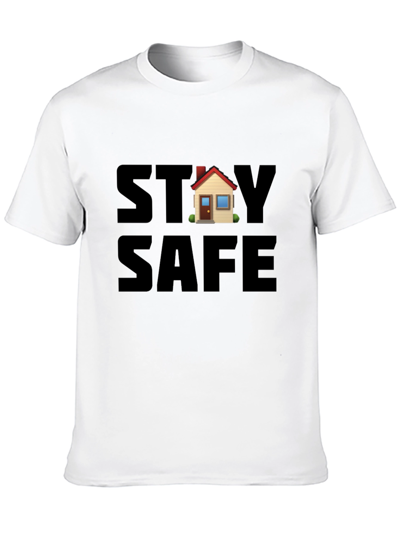 Stay Safe House Graphic Black T-Shirt