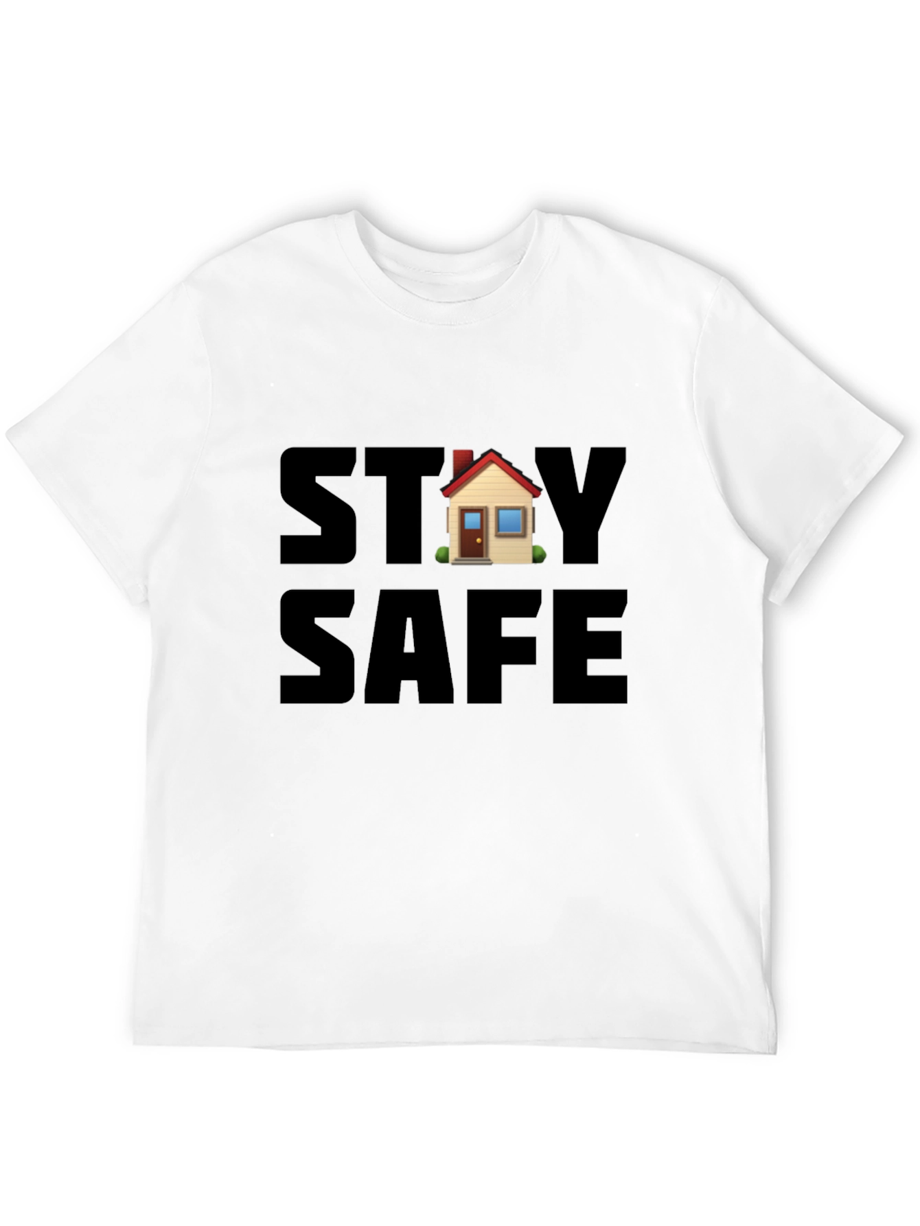 Stay Safe House Graphic Black T-Shirt
