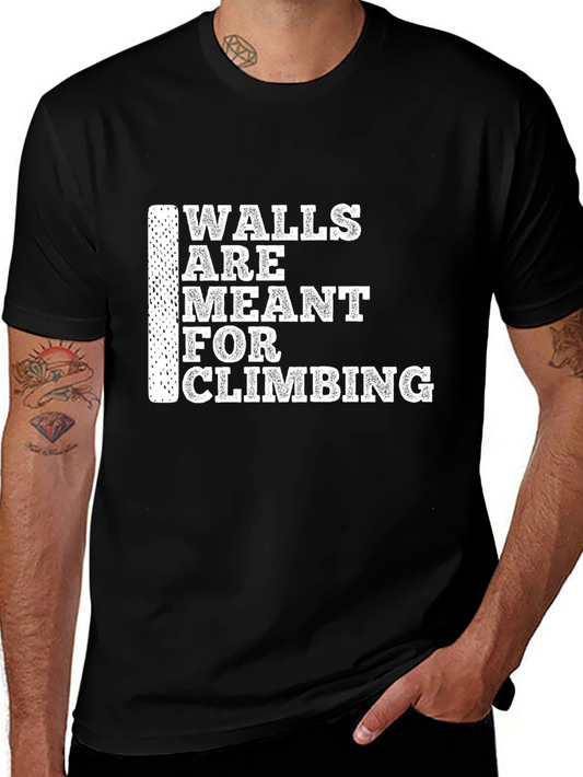 Walls Are Meant For Climbing Graphic Tee - Black