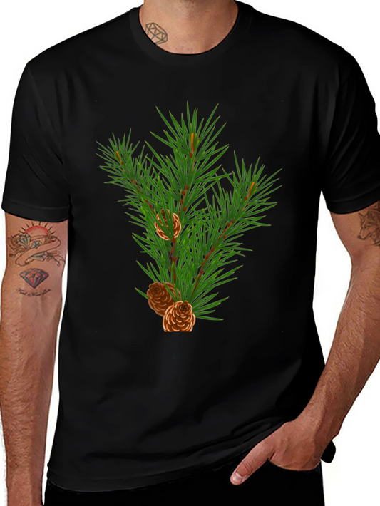 Evergreen Branch T-Shirt - Nature Inspired Graphic Tee