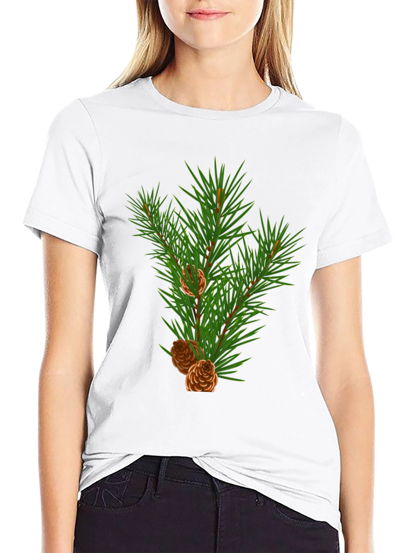 Evergreen Branch T-Shirt - Nature Inspired Graphic Tee