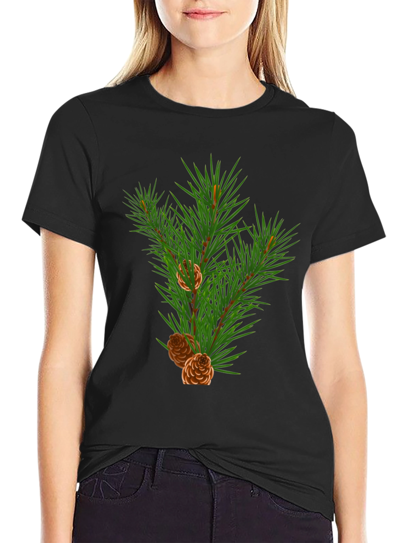 Evergreen Branch T-Shirt - Nature Inspired Graphic Tee