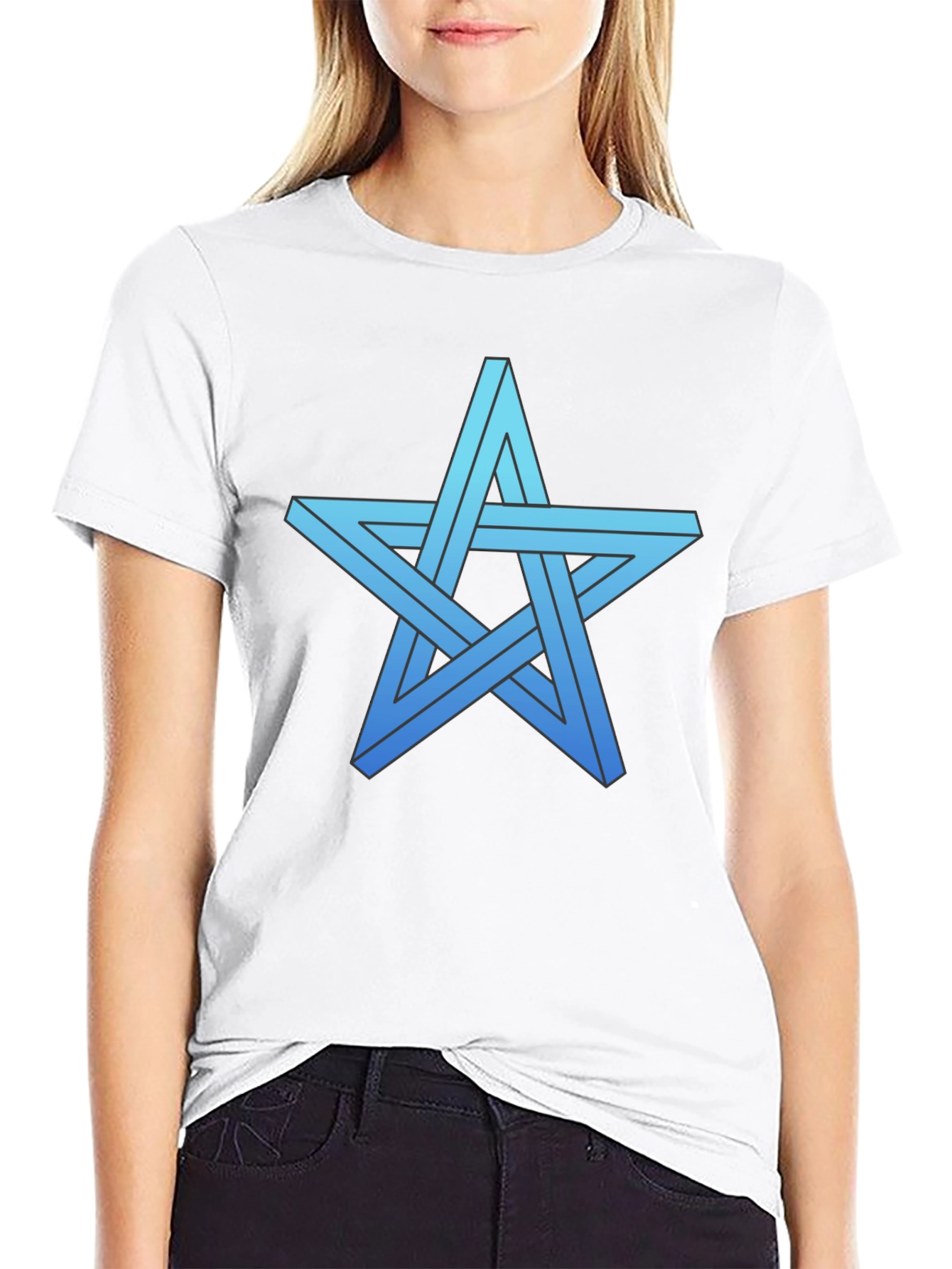 Impossible Star Graphic Tee - Optical Illusion Shirt