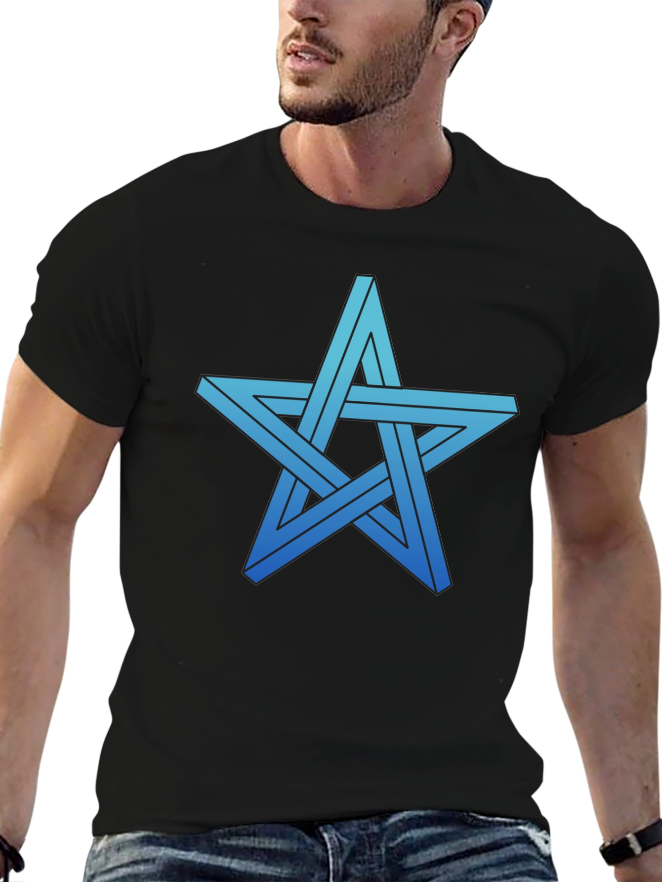 Impossible Star Graphic Tee - Optical Illusion Shirt