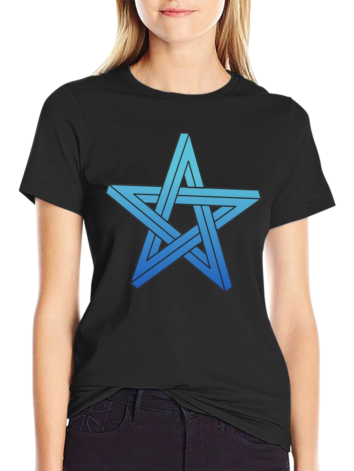 Impossible Star Graphic Tee - Optical Illusion Shirt