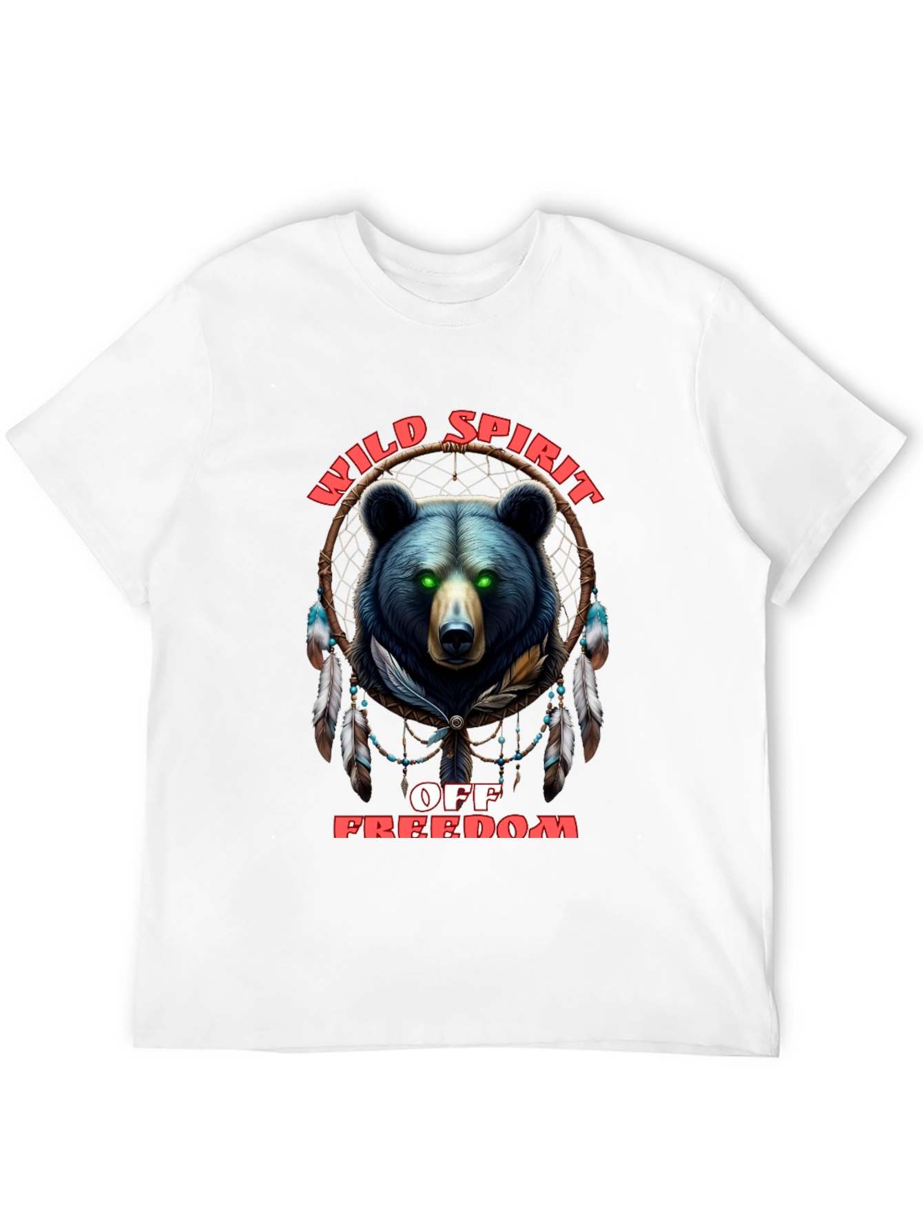 Wild Spirit Black T-Shirt with Bear Design