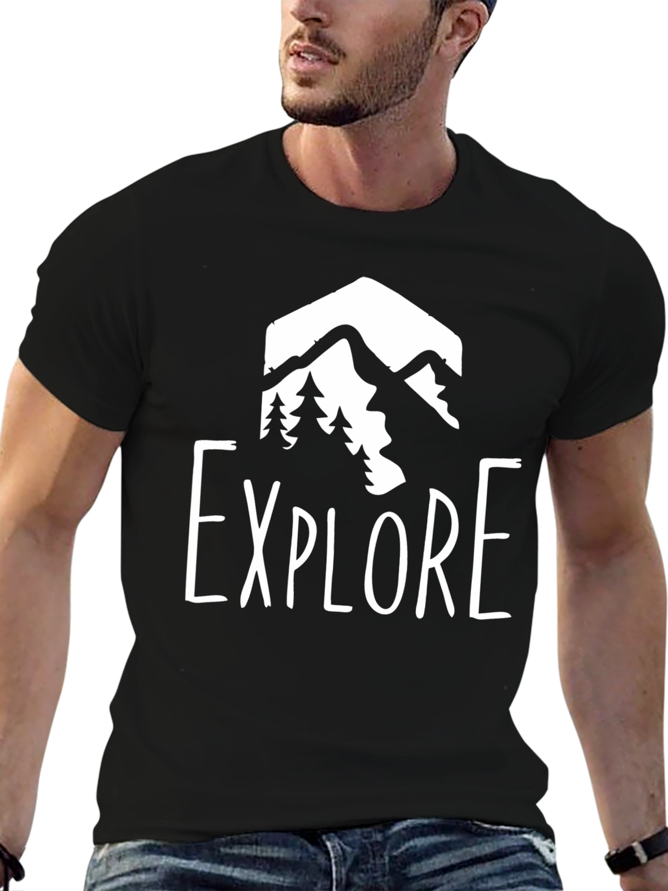 Explore Mountain Graphic Tee - Black