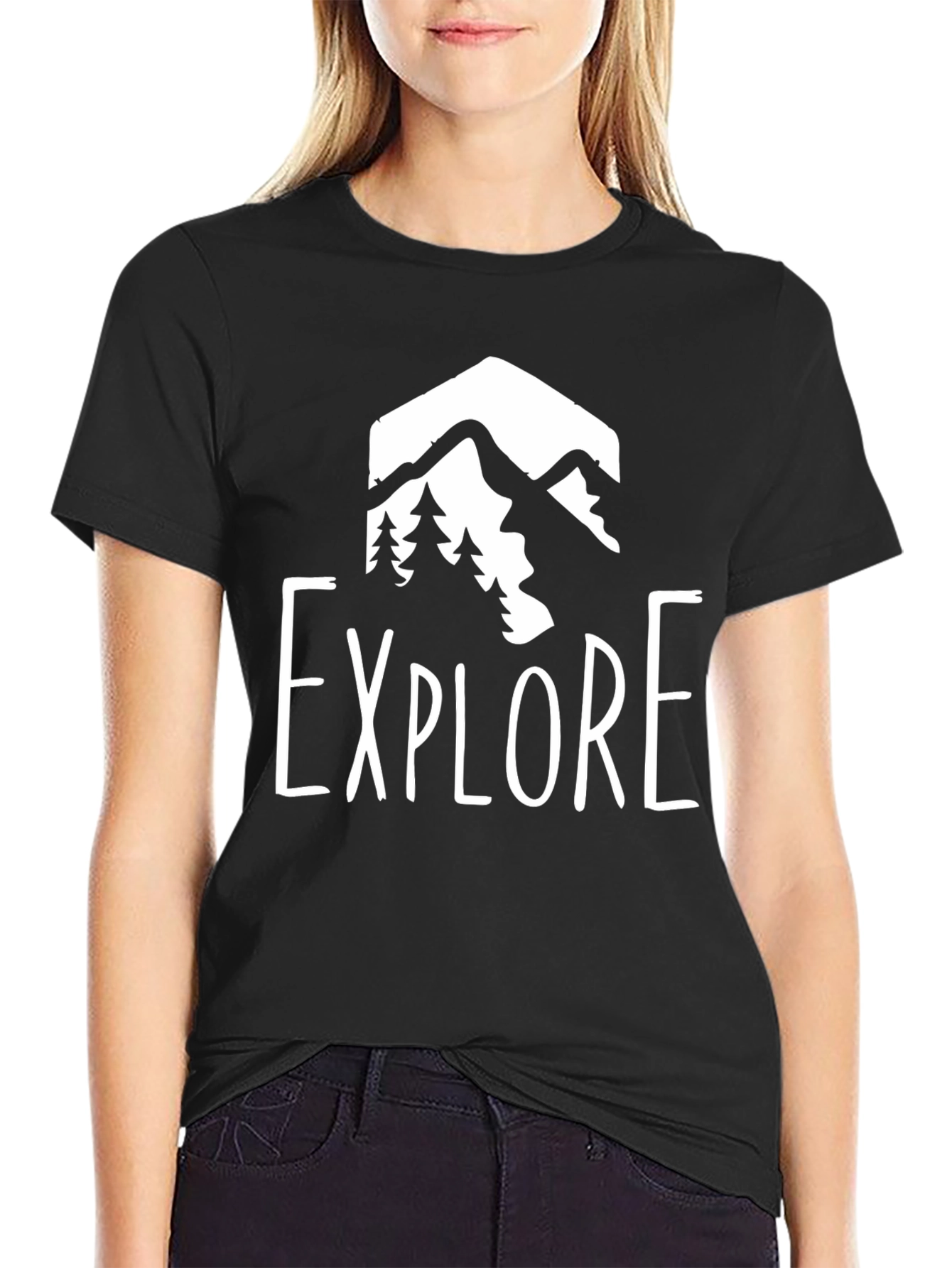 Explore Mountain Graphic Tee - Black