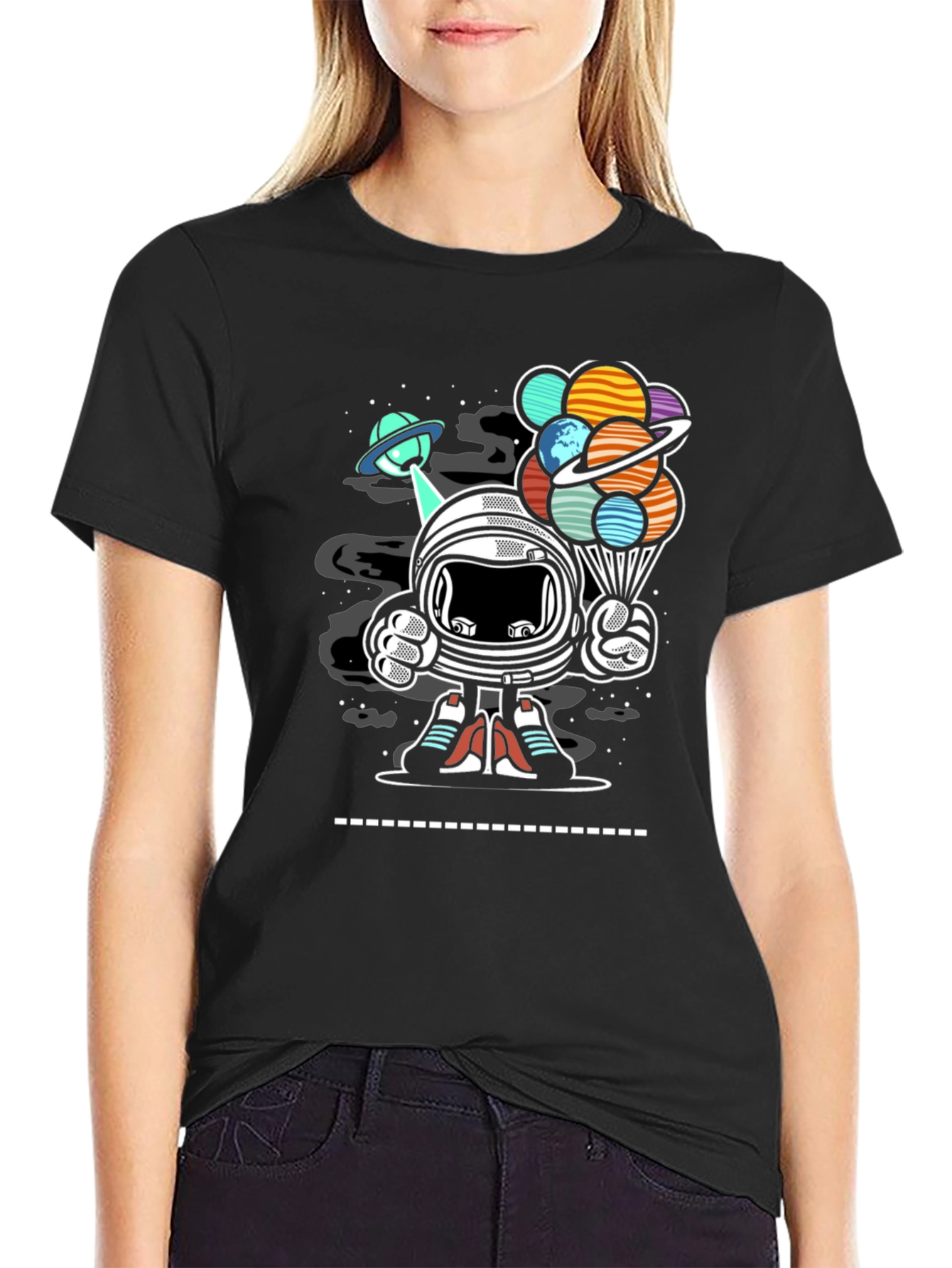 Astronaut Planet Balloon Graphic Tee