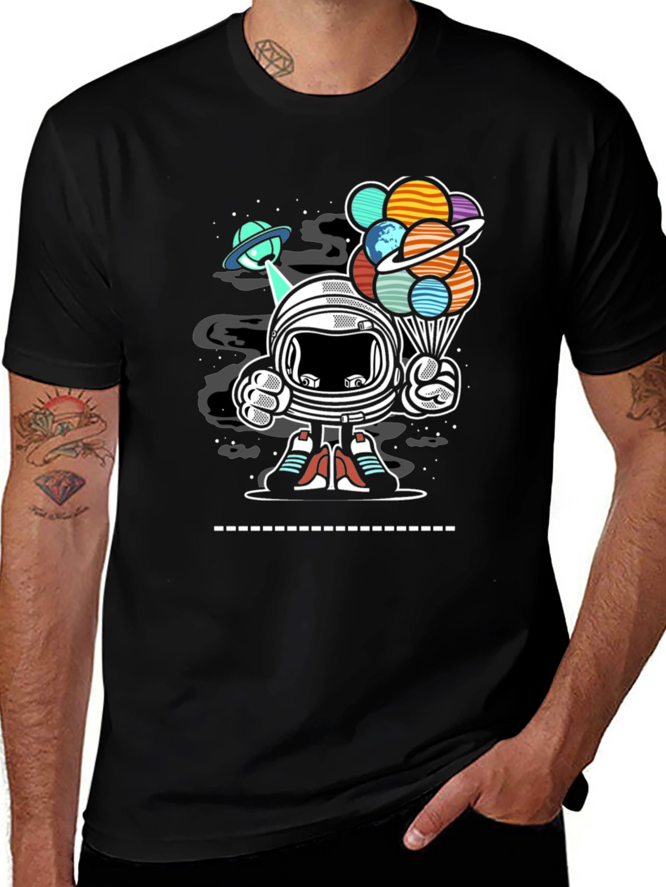 Astronaut Planet Balloon Graphic Tee