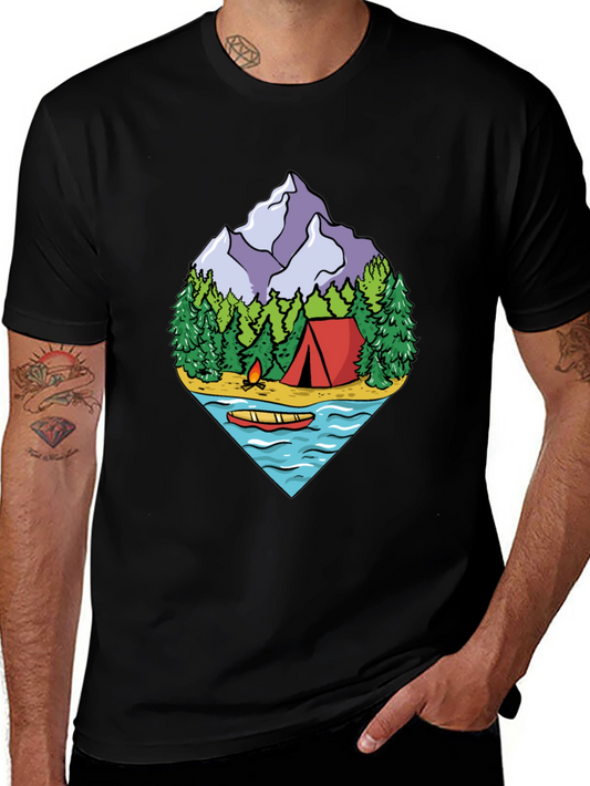 Camping Adventure Graphic Tee - Outdoor Nature Shirt