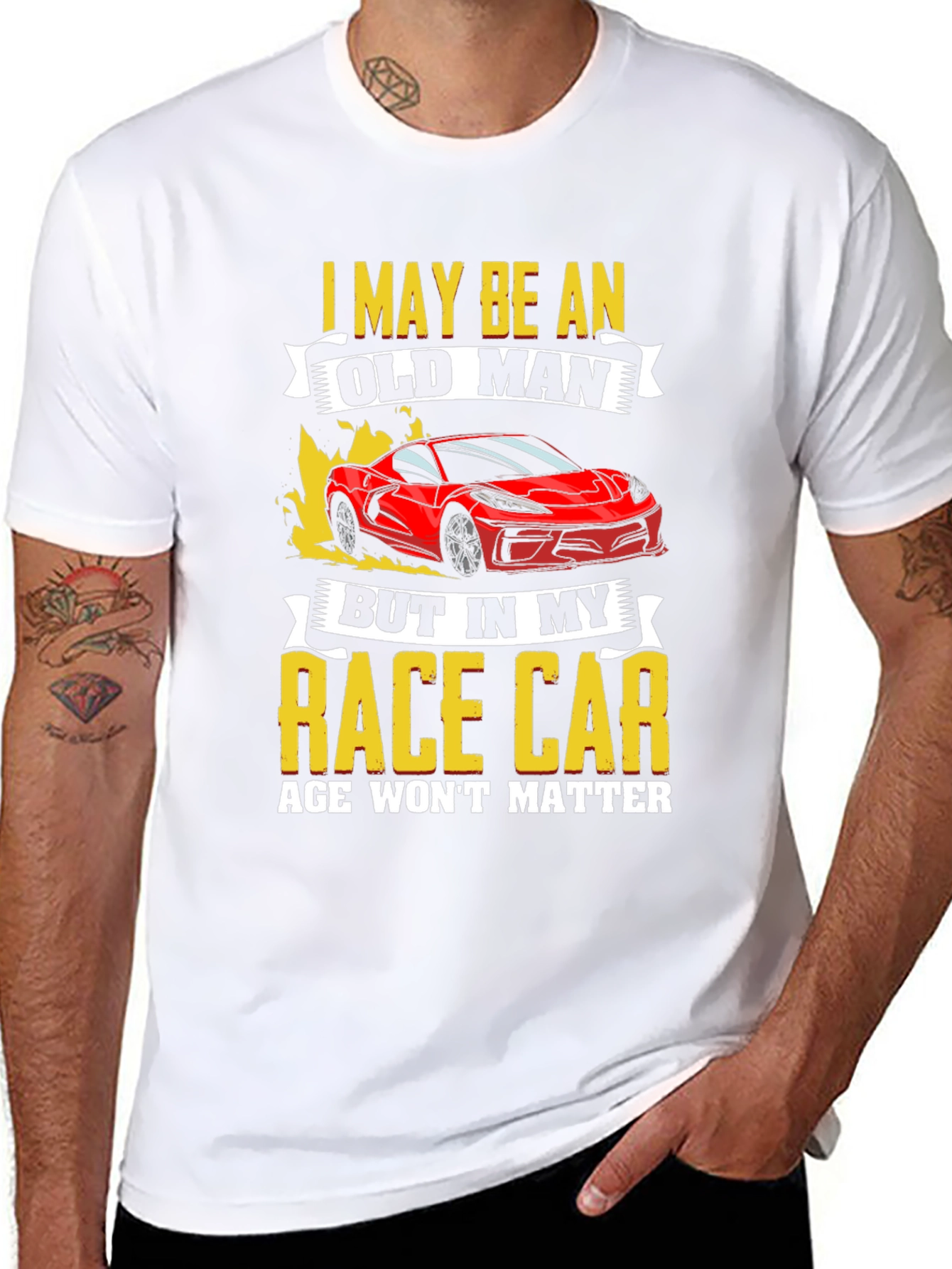 Old Man Race Car T-Shirt: Age Wont Matter