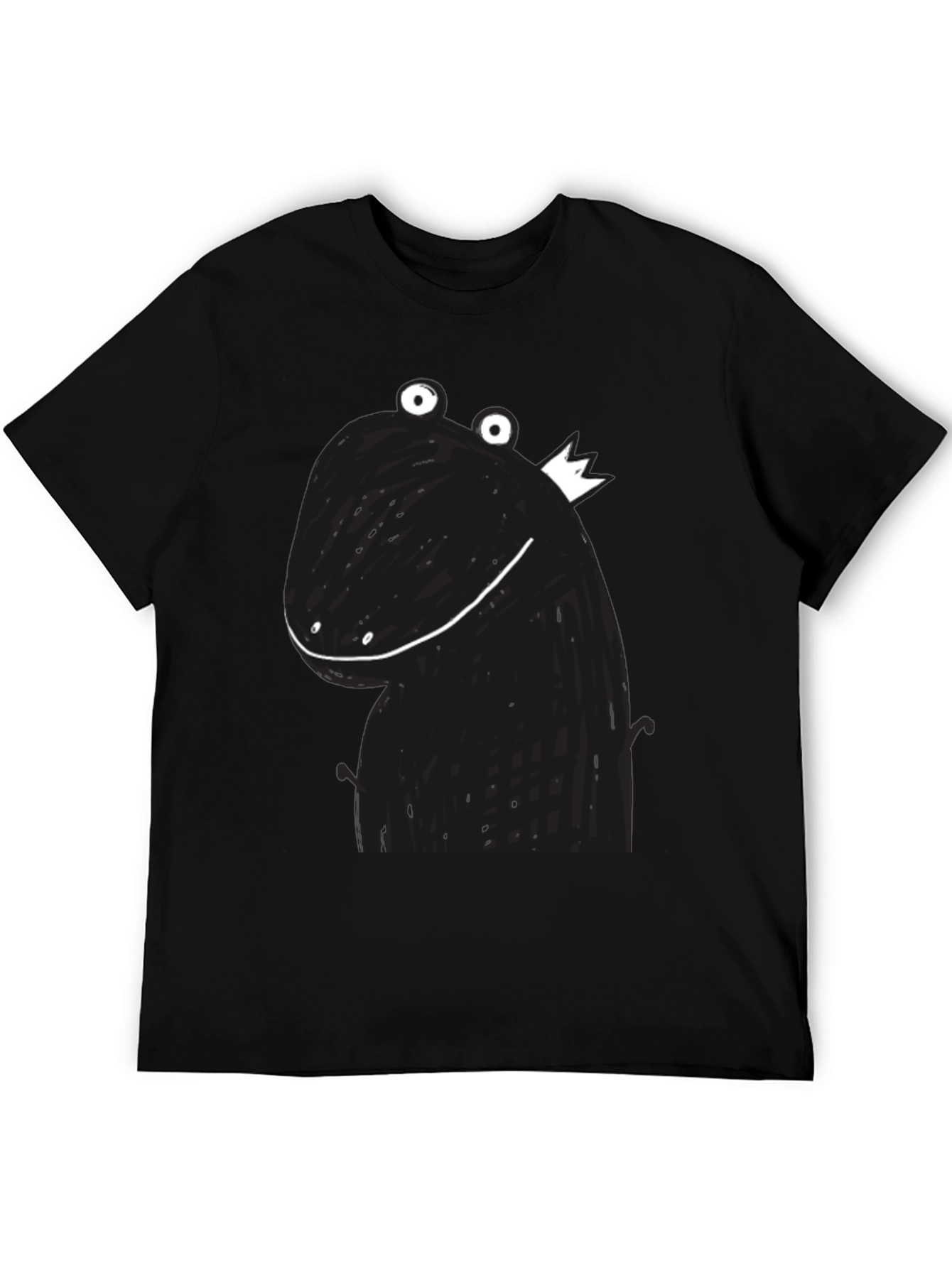 Funny Dinosaur King Graphic Tee - Black
