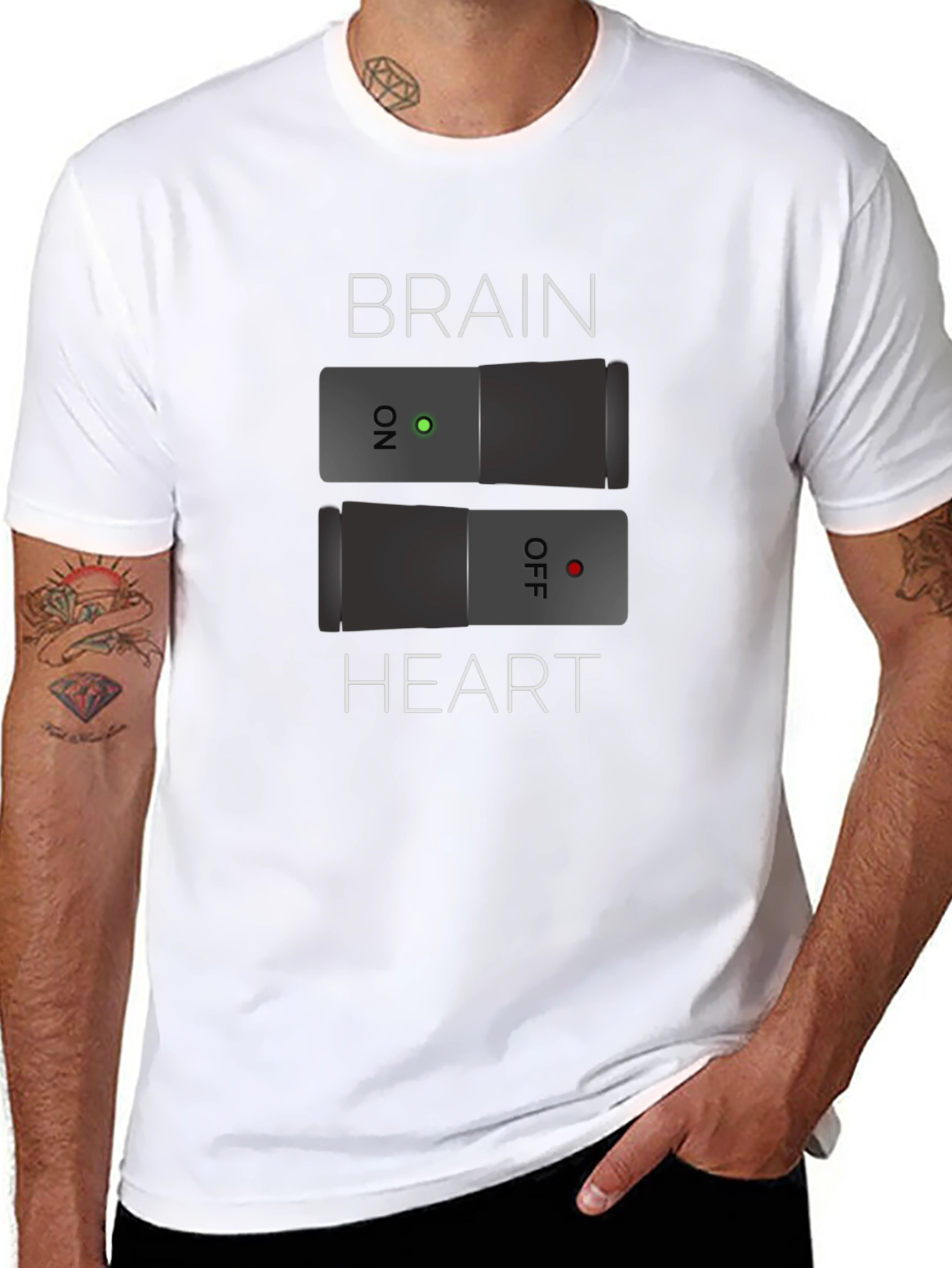 Brain On Heart Off - Funny Graphic Tee