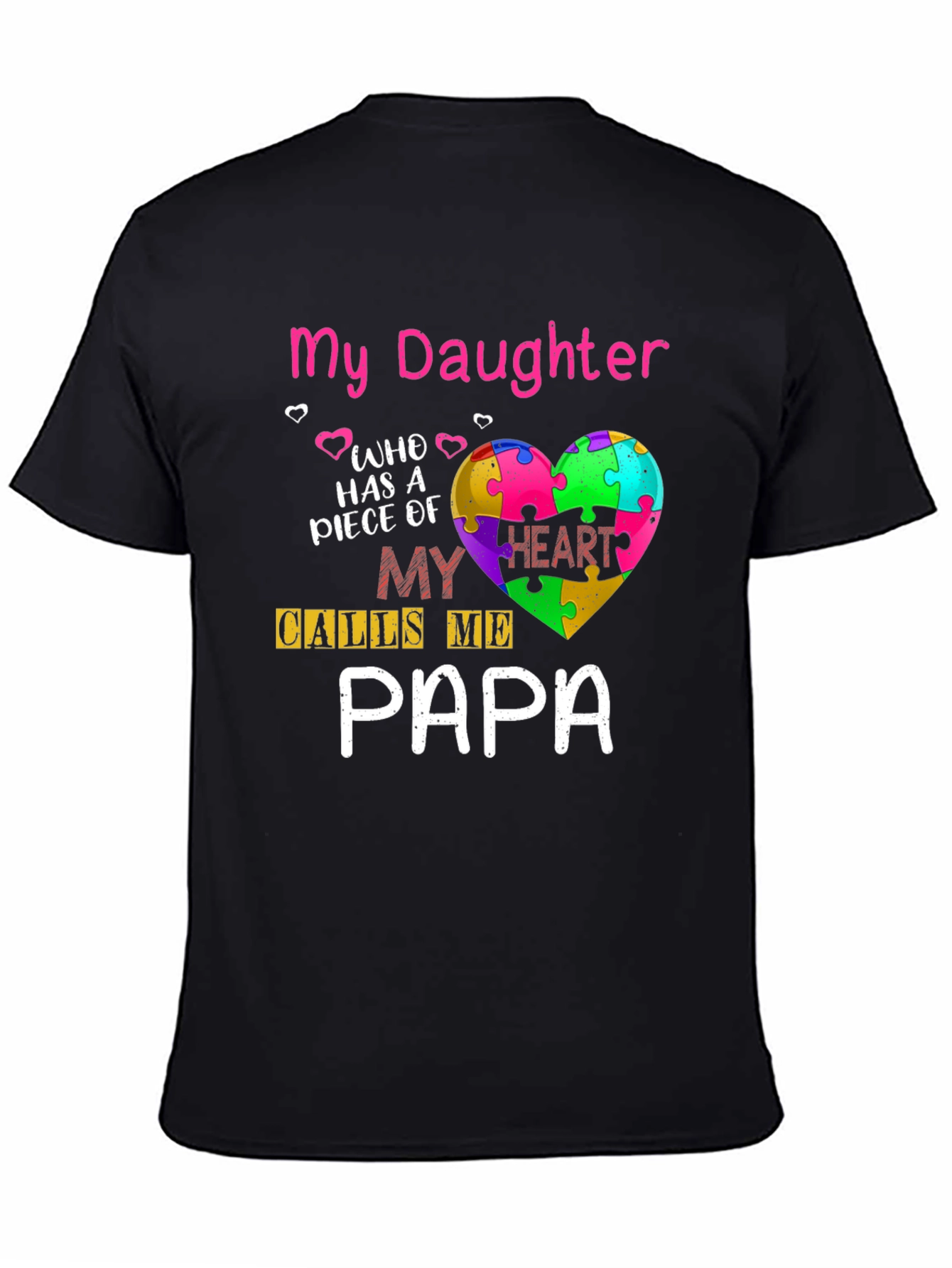 Autism Awareness Daughter Papa T-Shirt