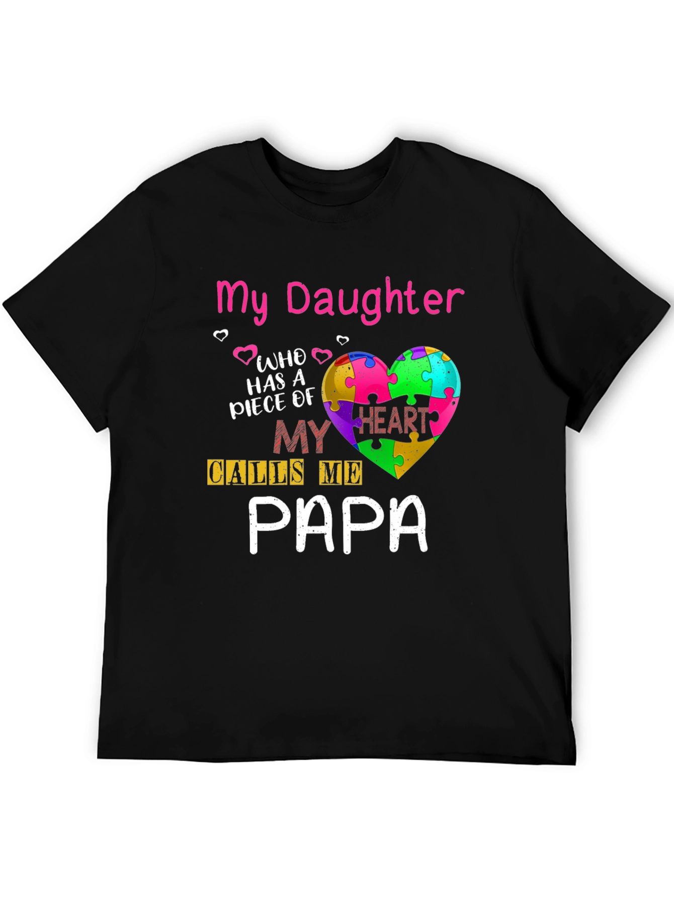 Autism Awareness Daughter Papa T-Shirt