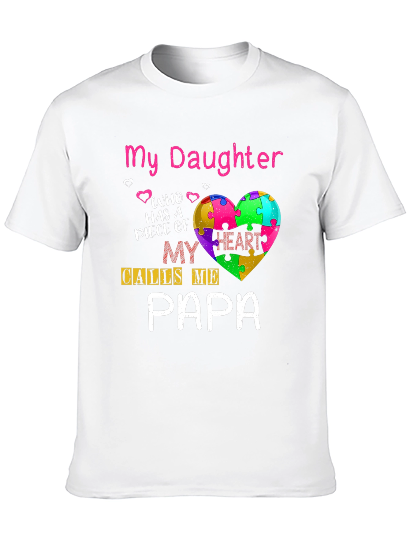 Autism Awareness Daughter Papa T-Shirt