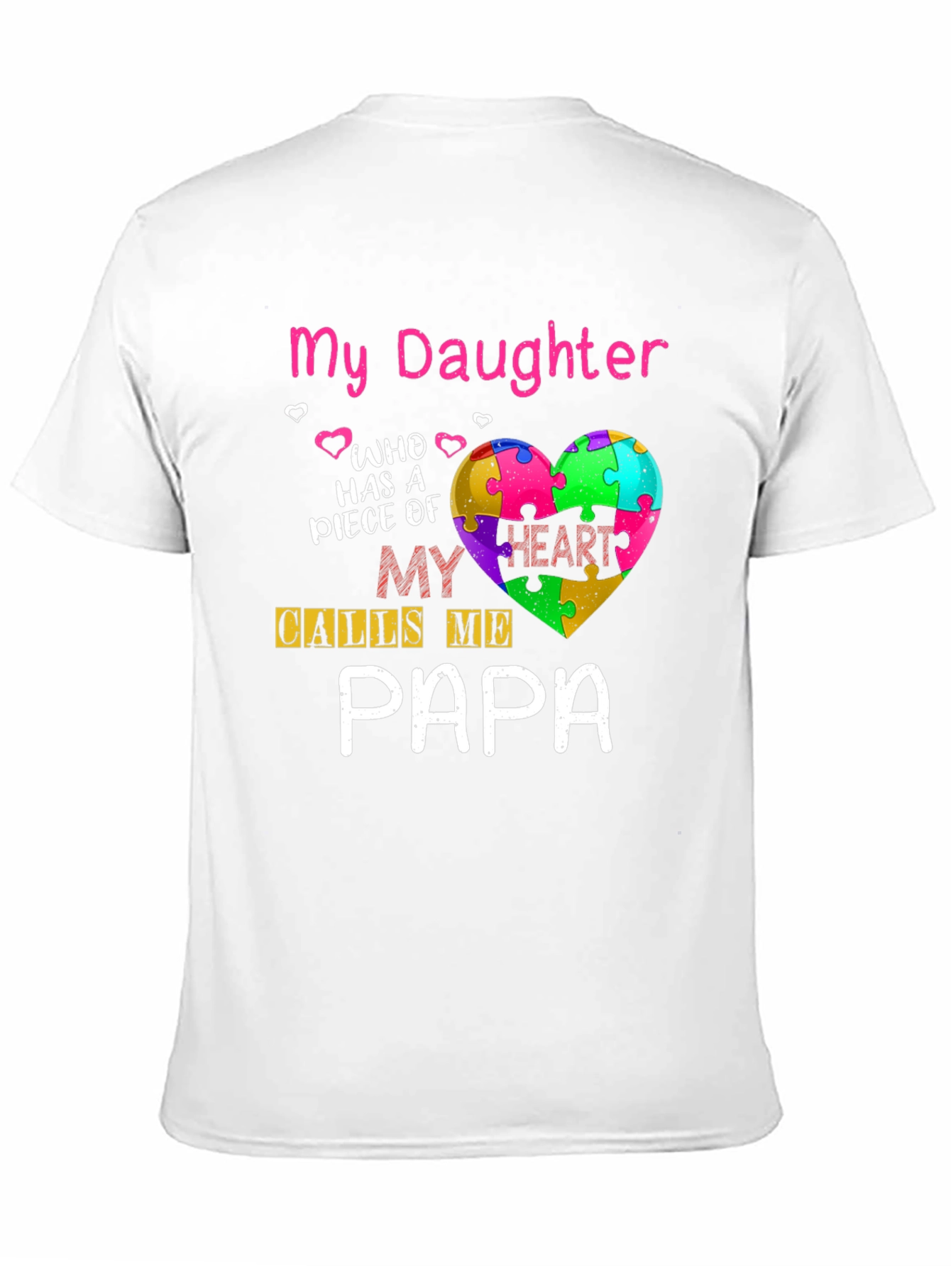 Autism Awareness Daughter Papa T-Shirt