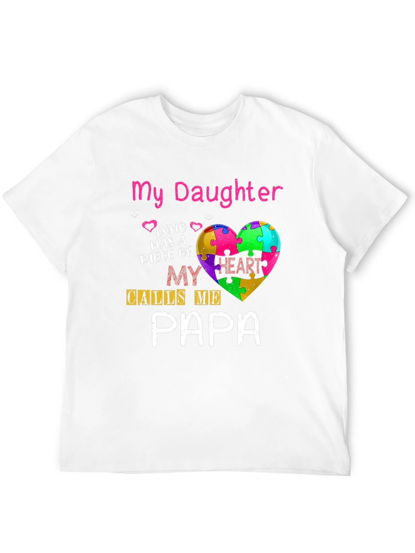 Autism Awareness Daughter Papa T-Shirt