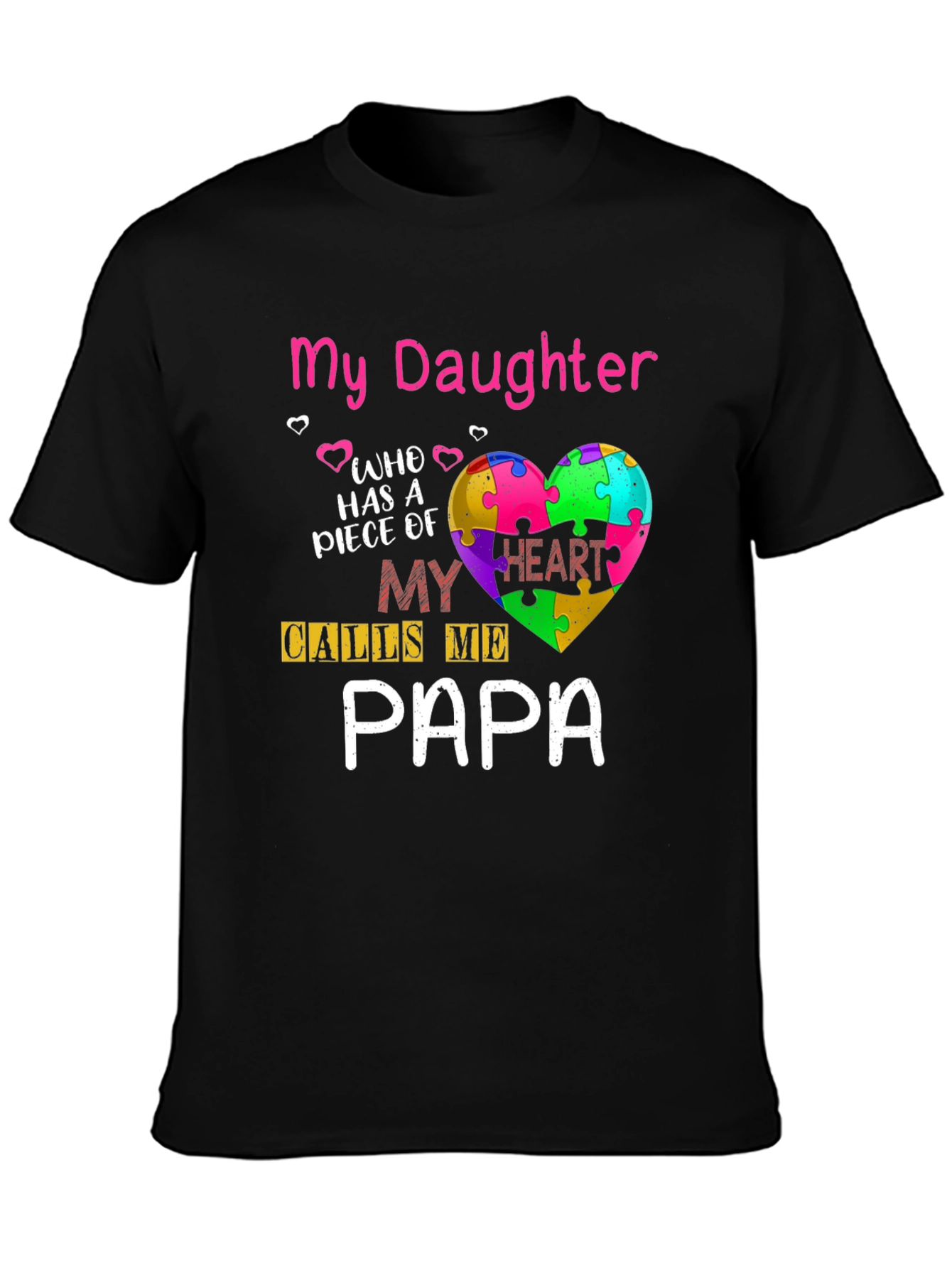 Autism Awareness Daughter Papa T-Shirt