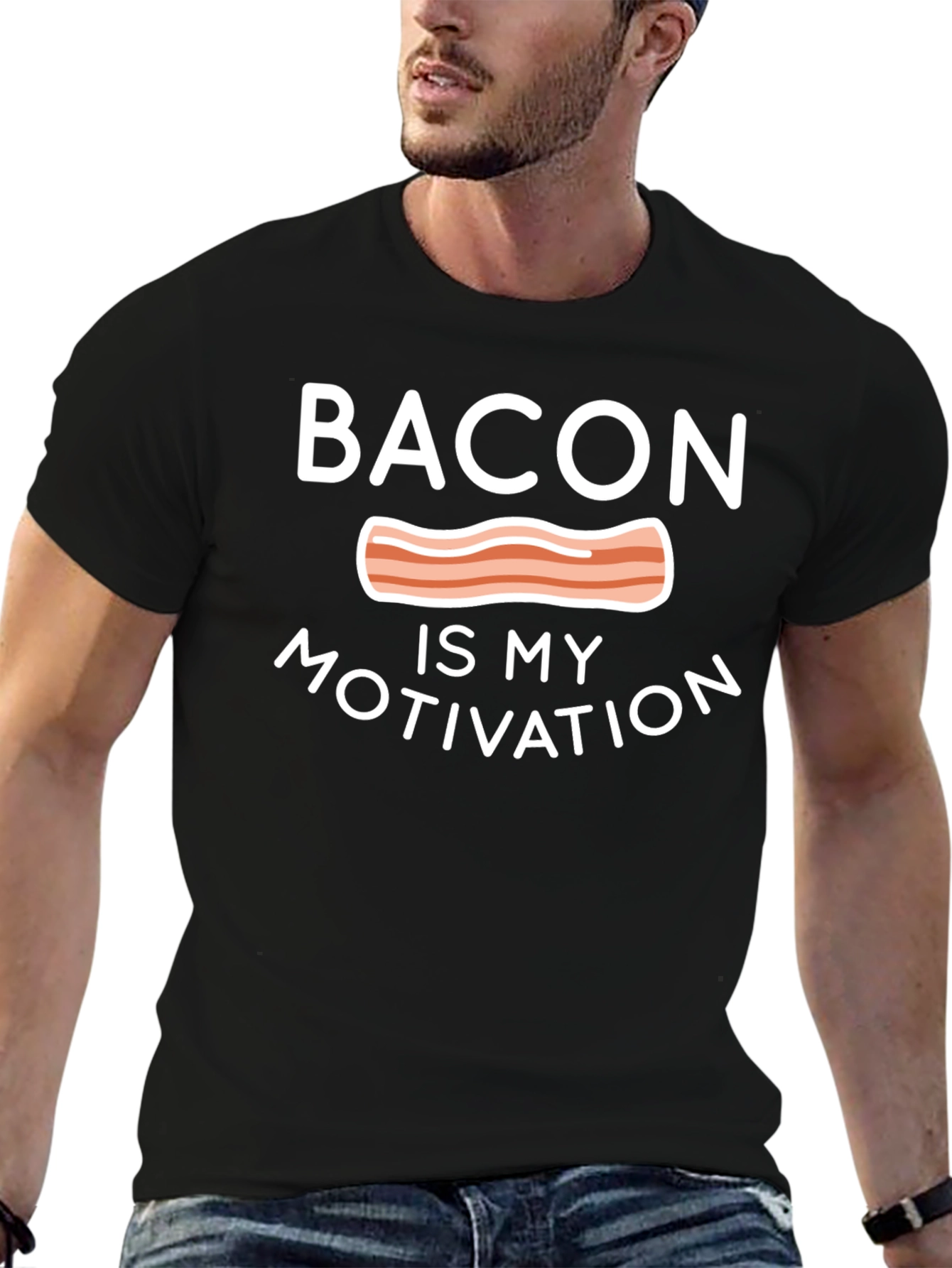 Bacon is My Motivation T-Shirt - Funny Foodie Tee