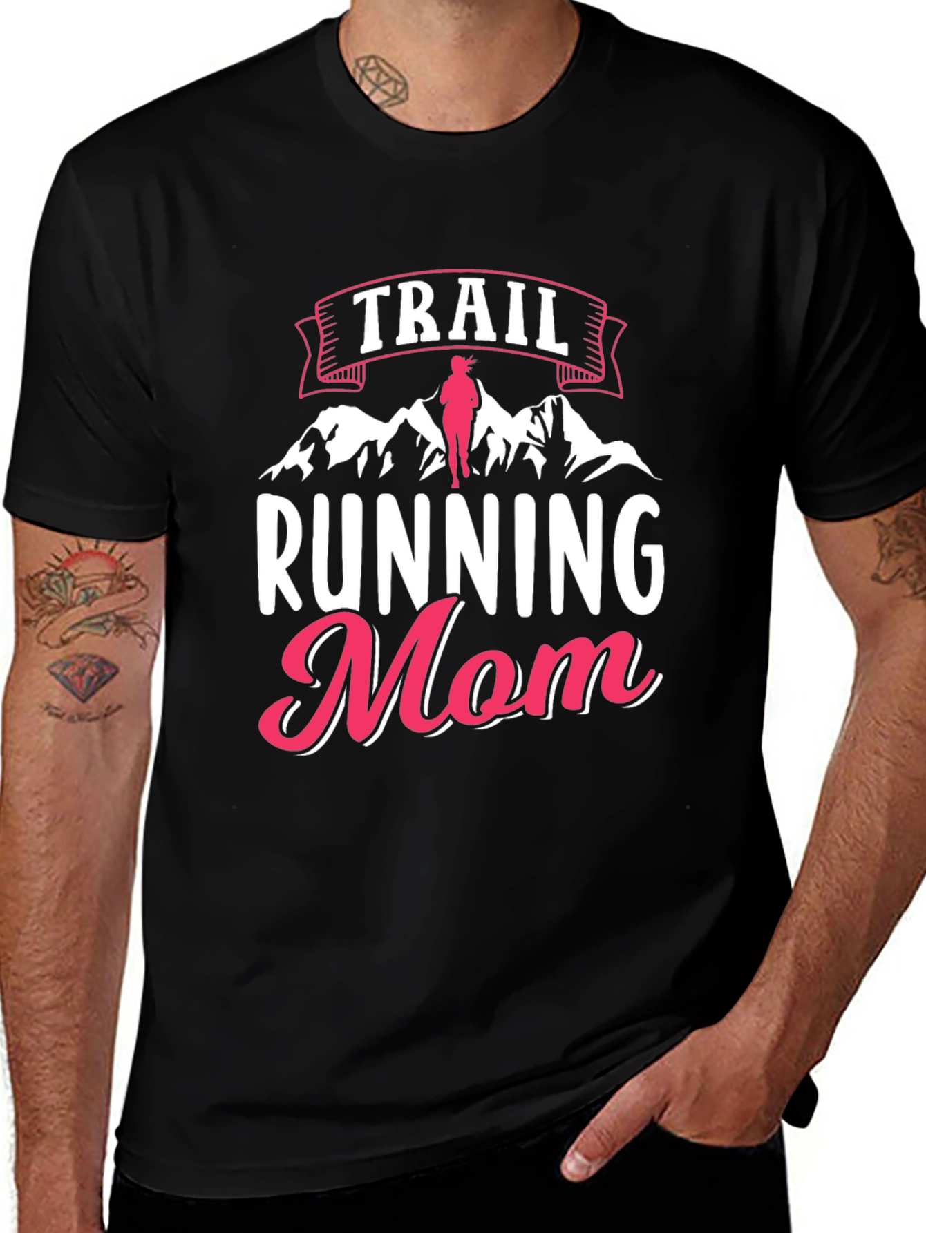 Trail Running Mom Black T-Shirt