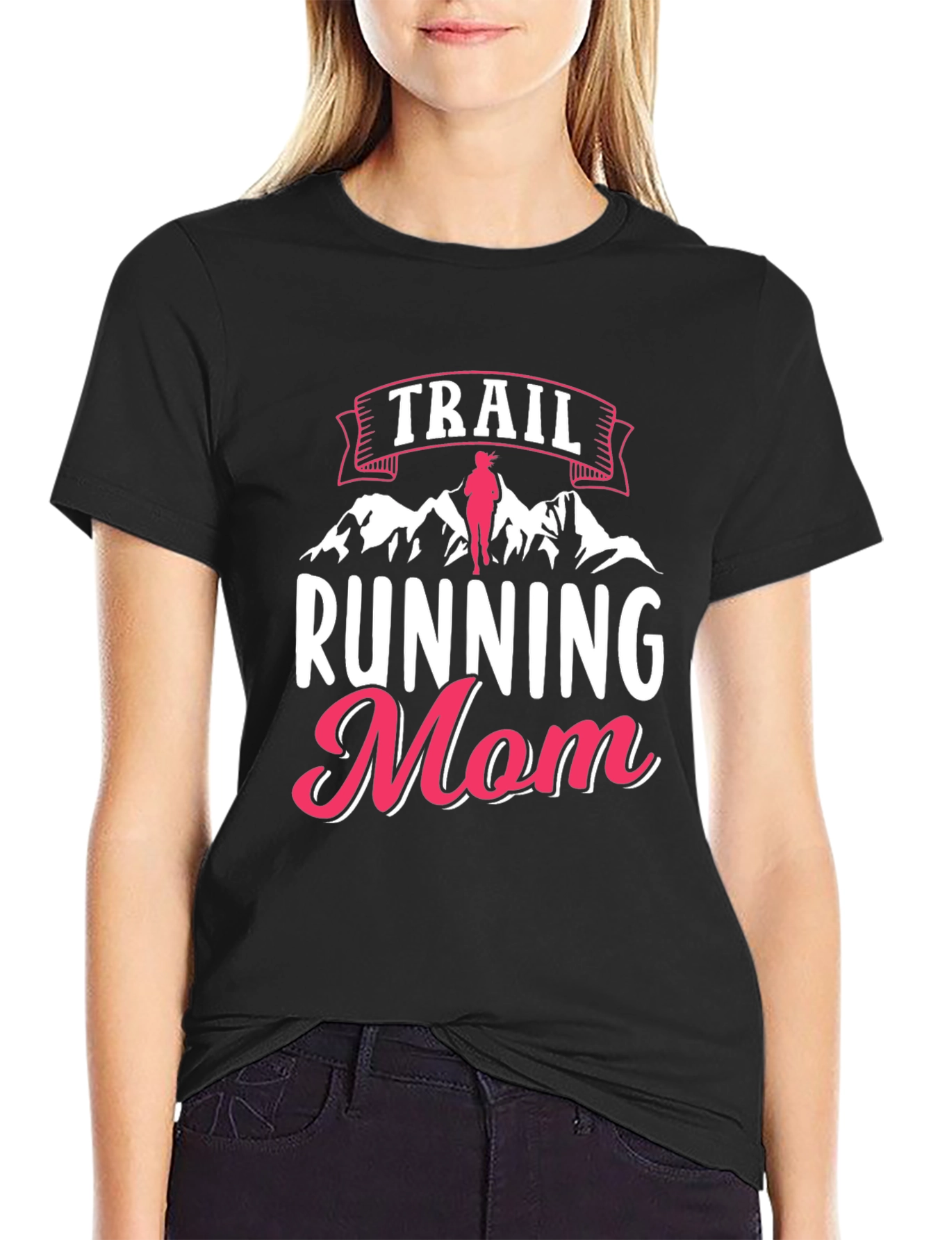 Trail Running Mom Black T-Shirt