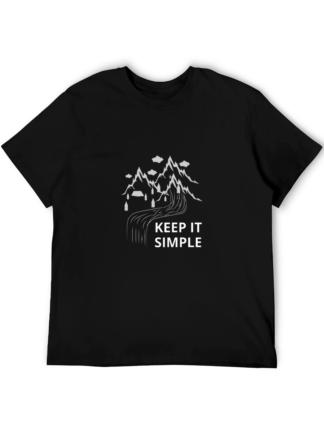 Keep it Simple Graphic Tee - Black Cotton T-Shirt