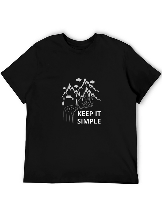 Keep it Simple Graphic Tee - Black Cotton T-Shirt
