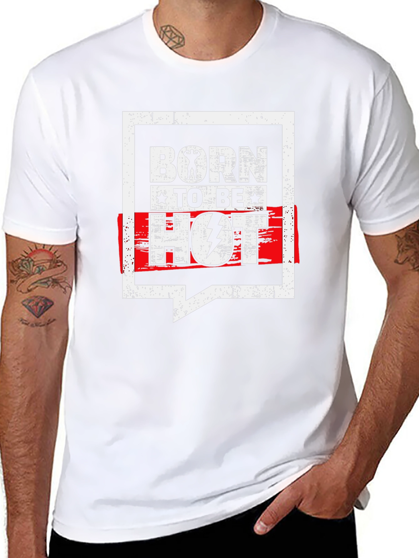 Born To Be Hot Black Graphic T-Shirt