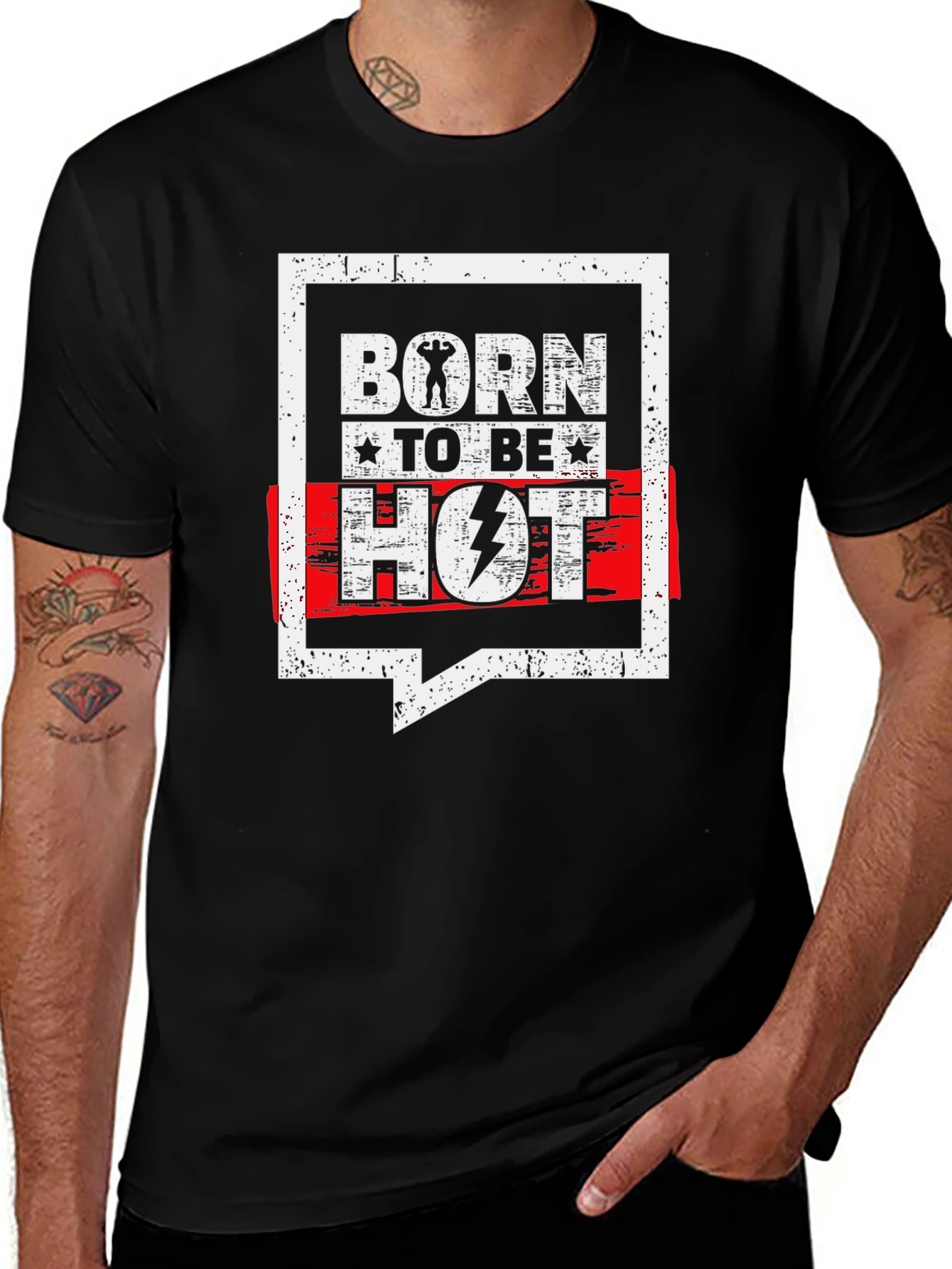 Born To Be Hot Black Graphic T-Shirt