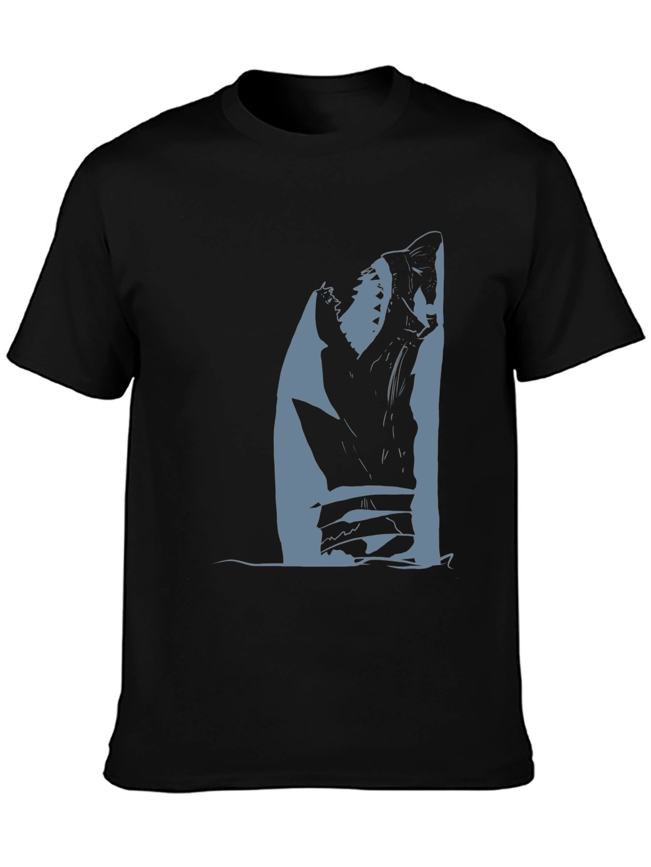 Shark Attack Graphic Tee - Black Cotton T-Shirt