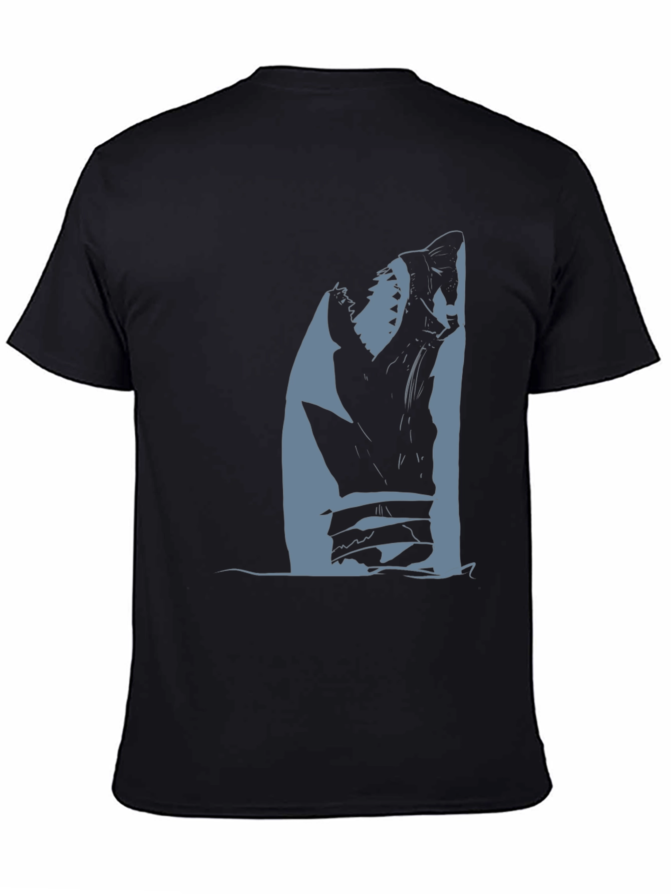 Shark Attack Graphic Tee - Black Cotton T-Shirt