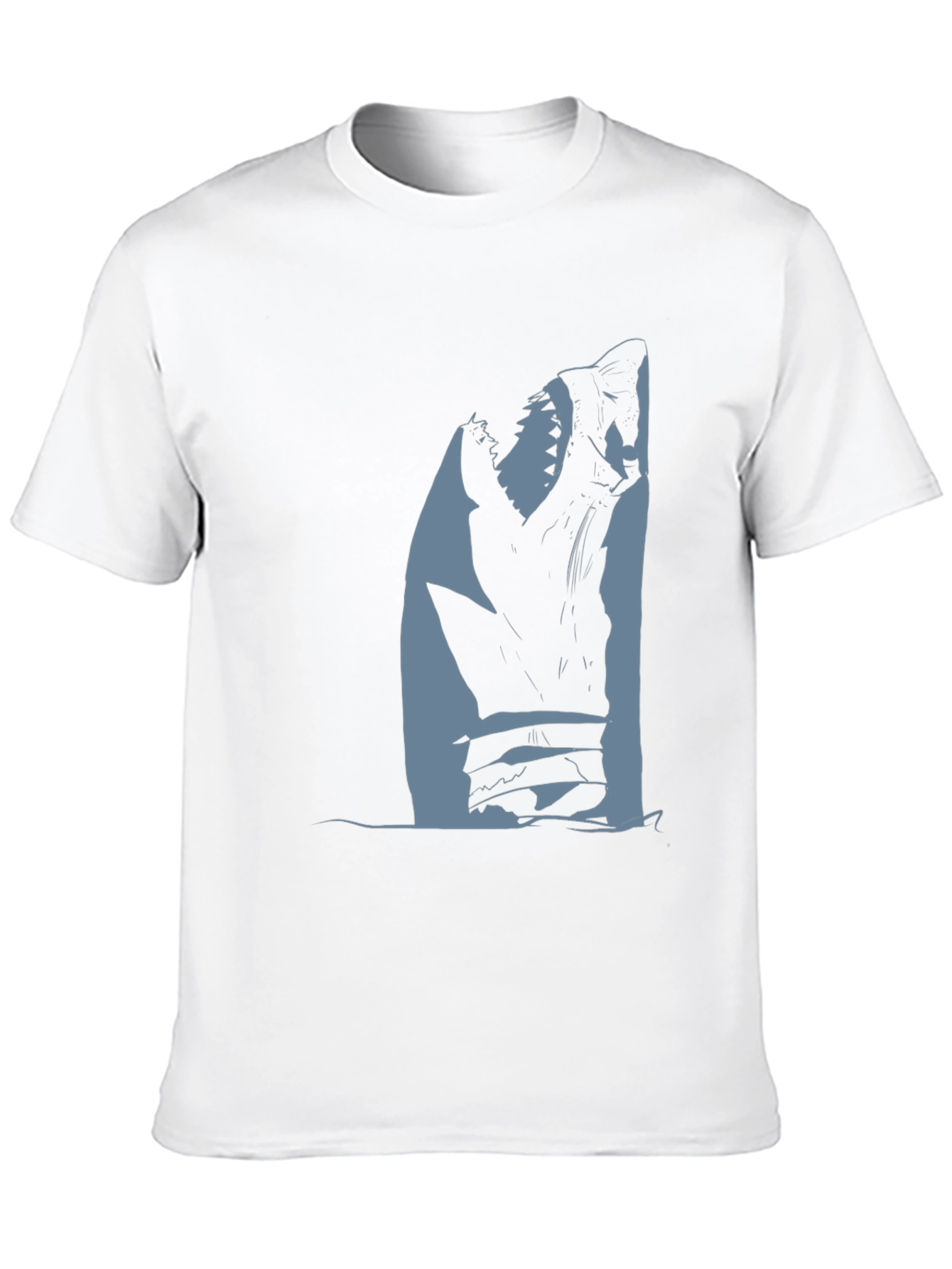 Shark Attack Graphic Tee - Black Cotton T-Shirt
