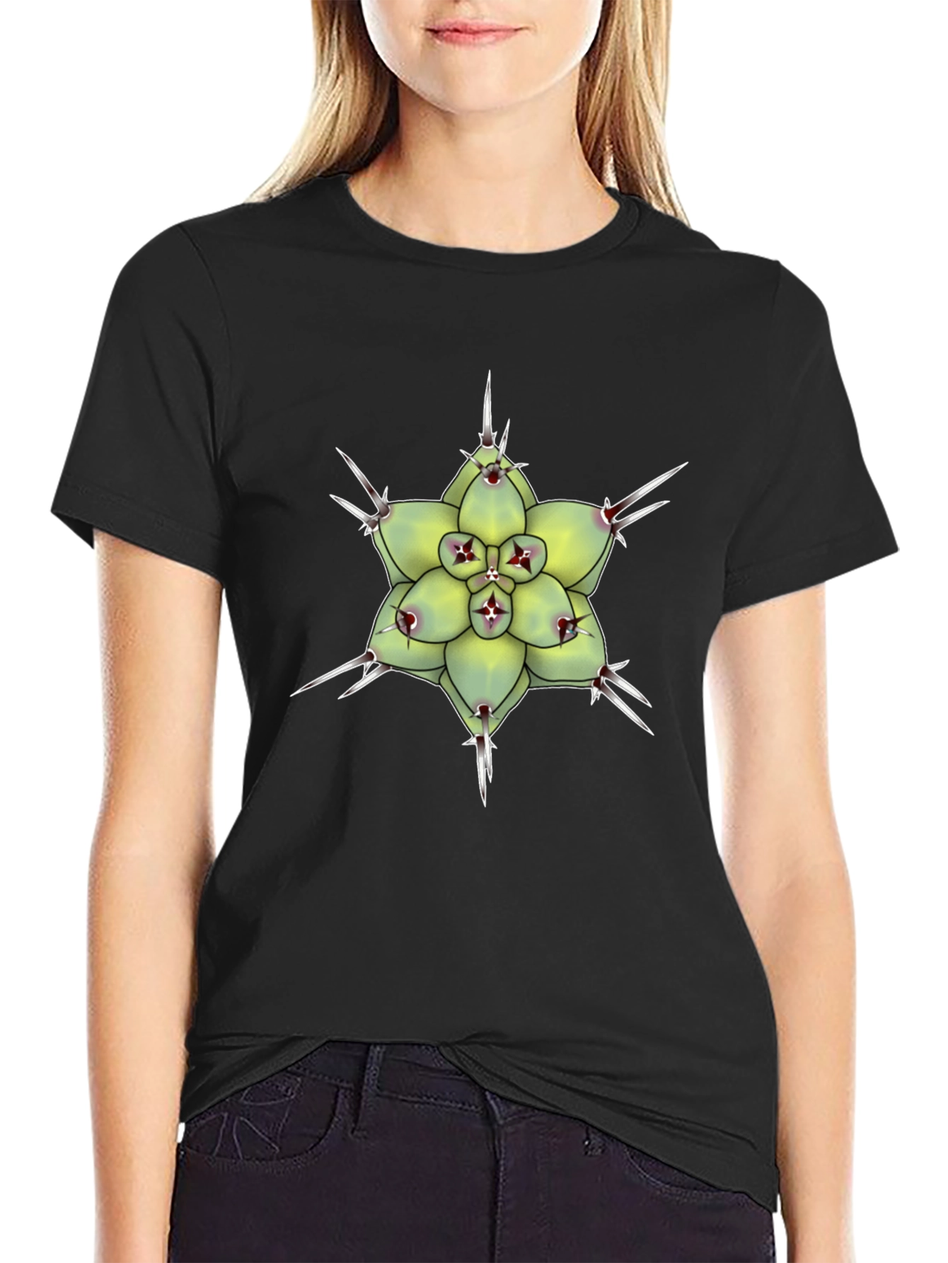 Cactus Flower Graphic T-Shirt - Unique Botanical Design