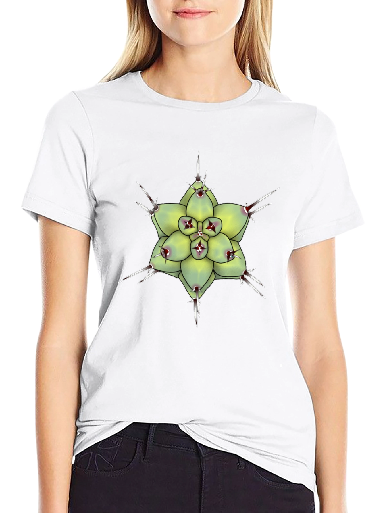 Cactus Flower Graphic T-Shirt - Unique Botanical Design