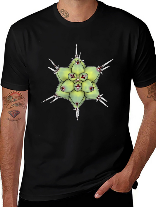Cactus Flower Graphic T-Shirt - Unique Botanical Design