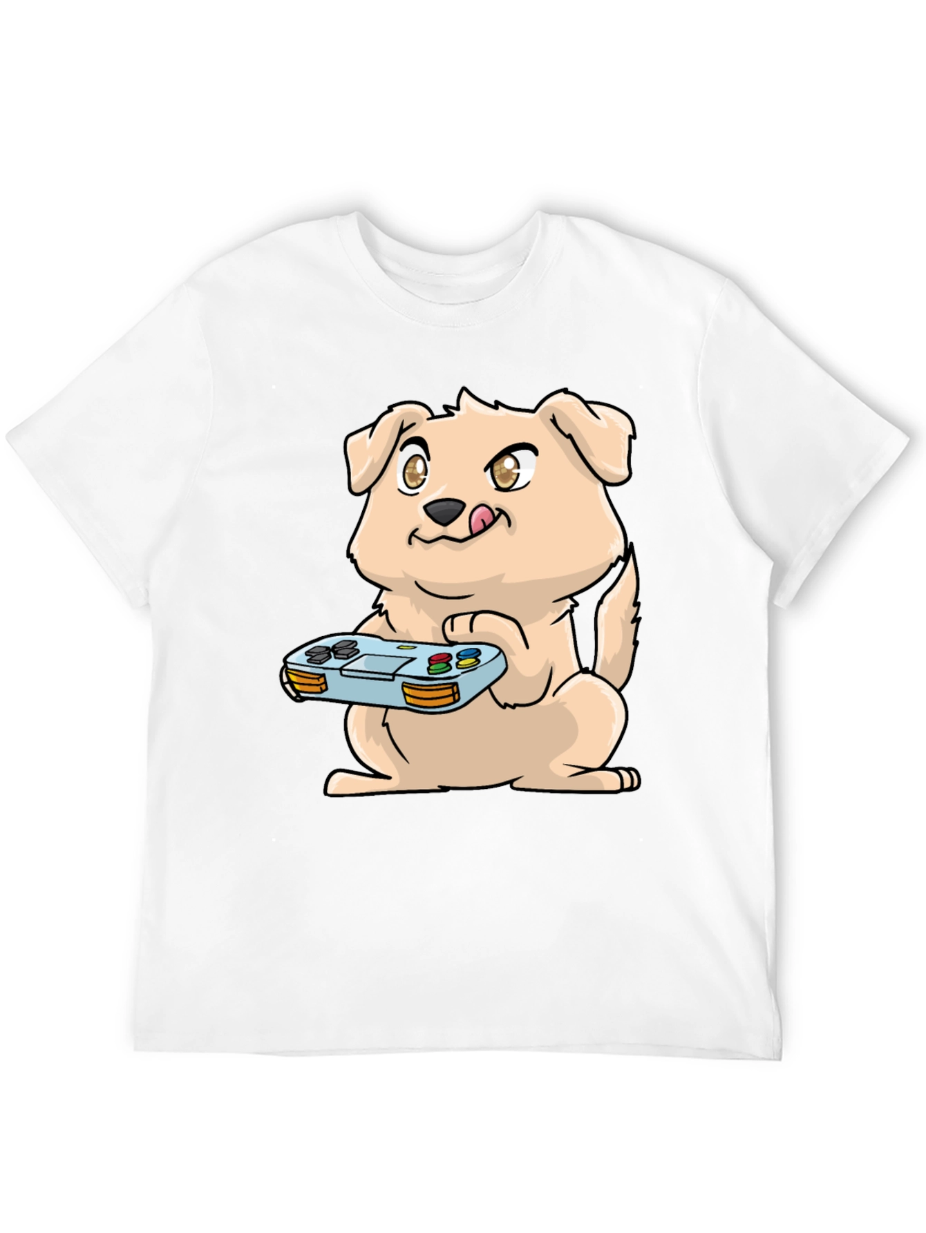 Gamer Dog Graphic Tee - Black Casual T-Shirt