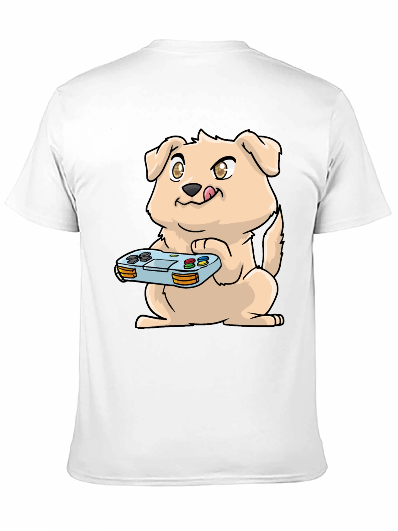 Gamer Dog Graphic Tee - Black Casual T-Shirt