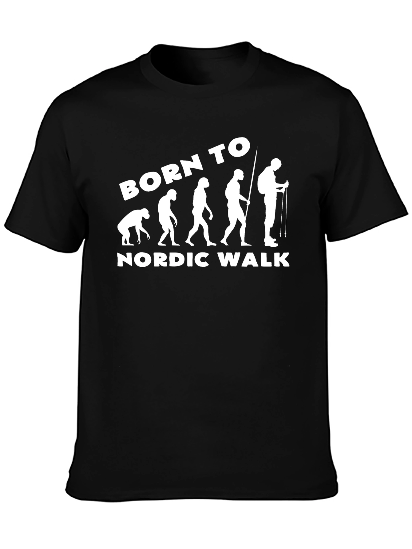 Born To Nordic Walk Evolution Black T-Shirt